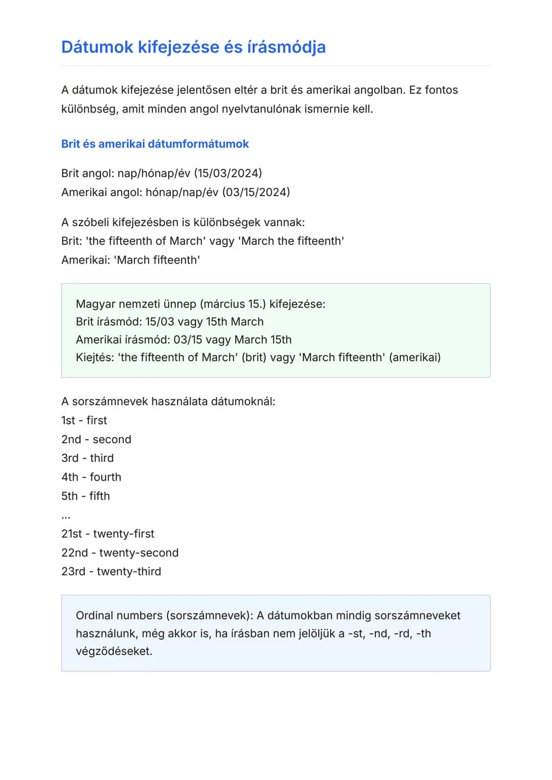Idő, dátum és napszakok
kifejezése angolul
Az időpontok, dátumok és napszakok helyes angol kifejezése
Angol • Grade 9 • Hungary
Tanulási cél