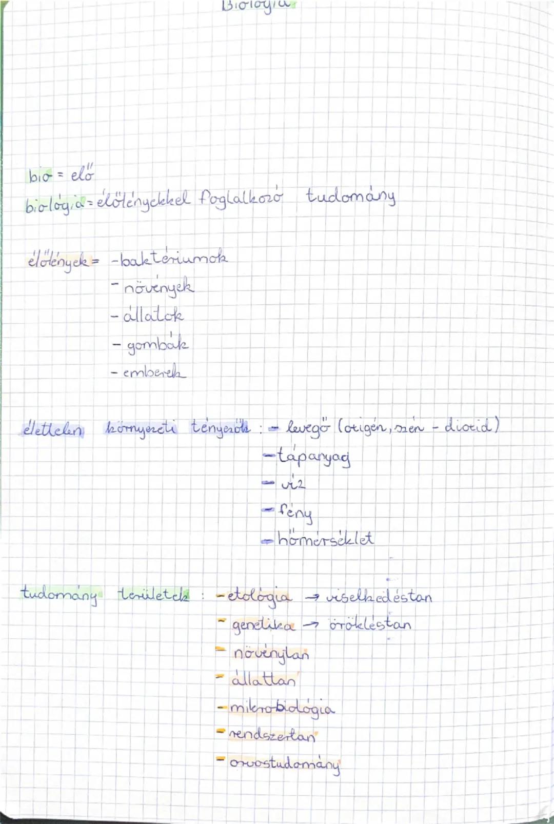 # Βισιοψία

bio = elő

biológia élőlényekkel foglalkozó tudomány

élőlények = -baktériumok

- növények

- állatok

- gombak

- emberek

élet
