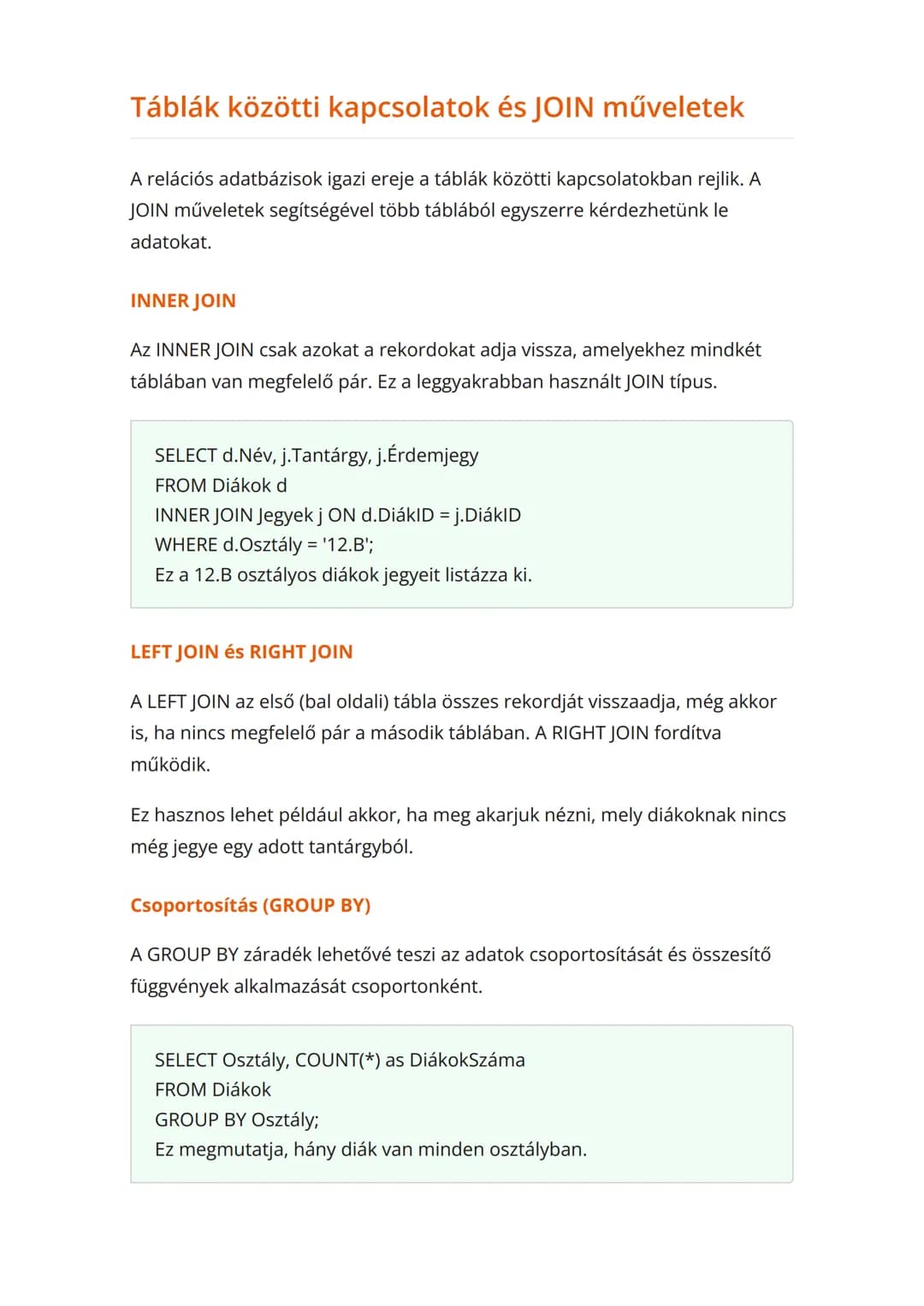 Adatbázis-kezelés és SQL:
Relációs adatbázisok alapjai
Relációs adatbázisok működése és SQL alapok gyakorlati példákkal
Informatika • Grade 