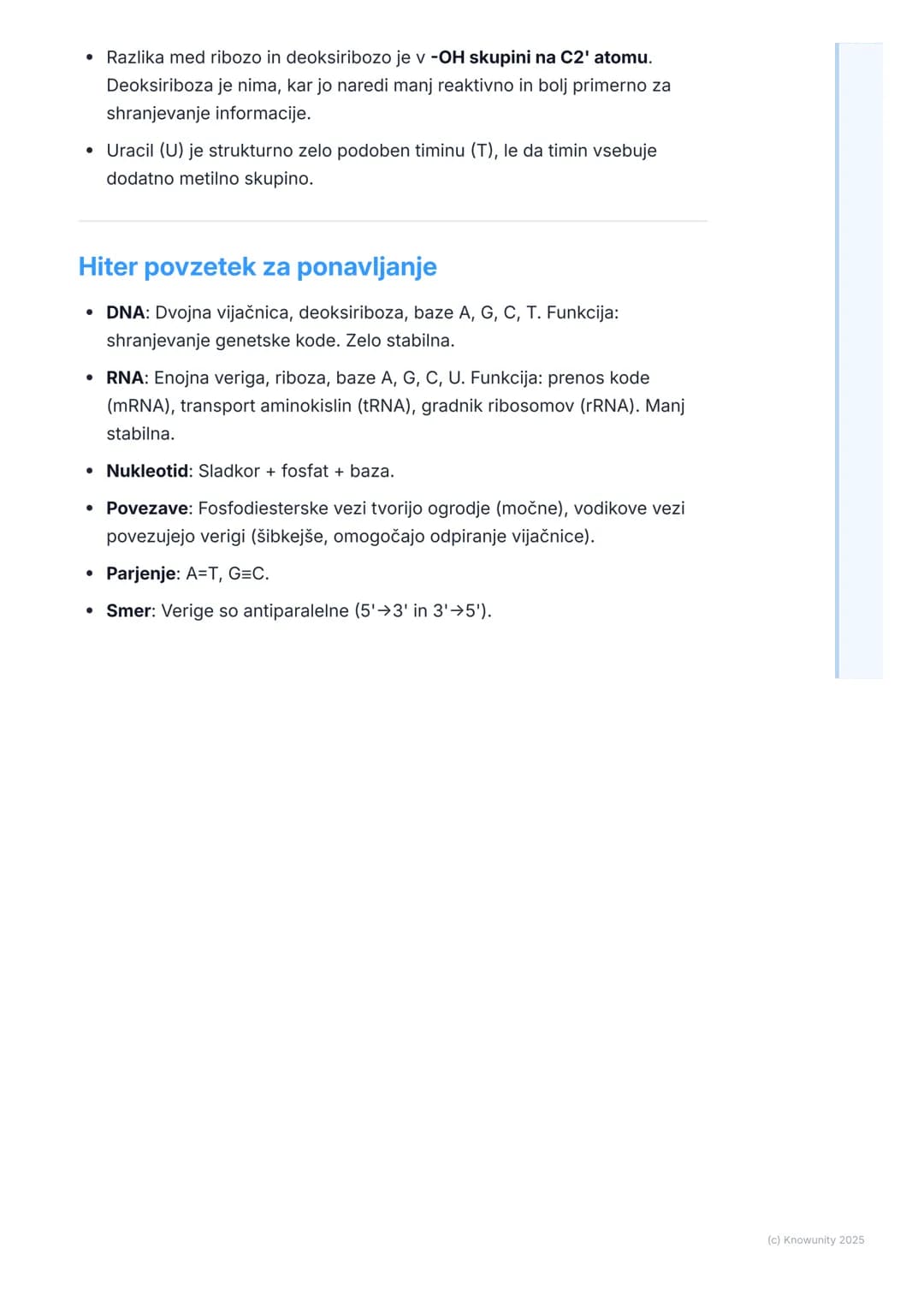 # Zgradba in funkcija nukleinskih
kislin

Osnove nukleinskih kislin

Nukleinske kisline so makromolekule, ki so ključne za življenje, saj no