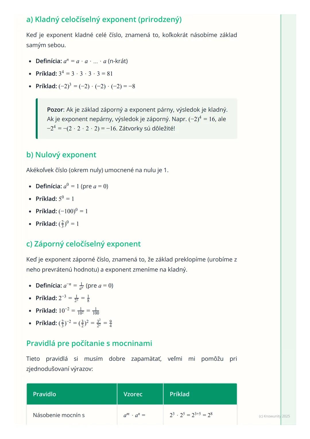 # Mocniny a odmocniny

Prehľad / Úvod

Dnes si zopakujeme mocniny a odmocniny. Je to dôležitá časť matematiky,
ktorú budeme potrebovať pri r