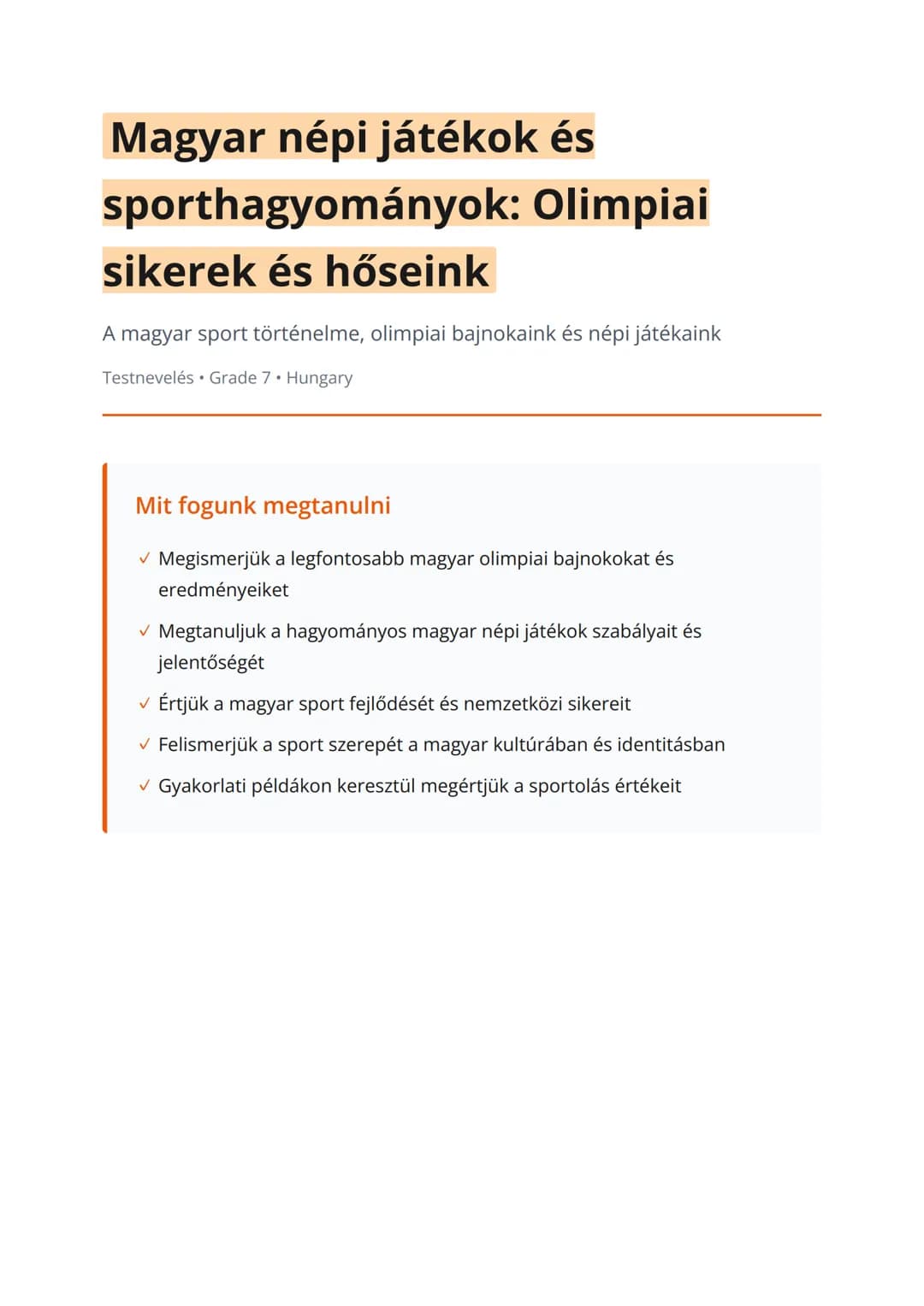 Magyar népi játékok és sporthagyományok: Olimpiai sikerek és hőseink