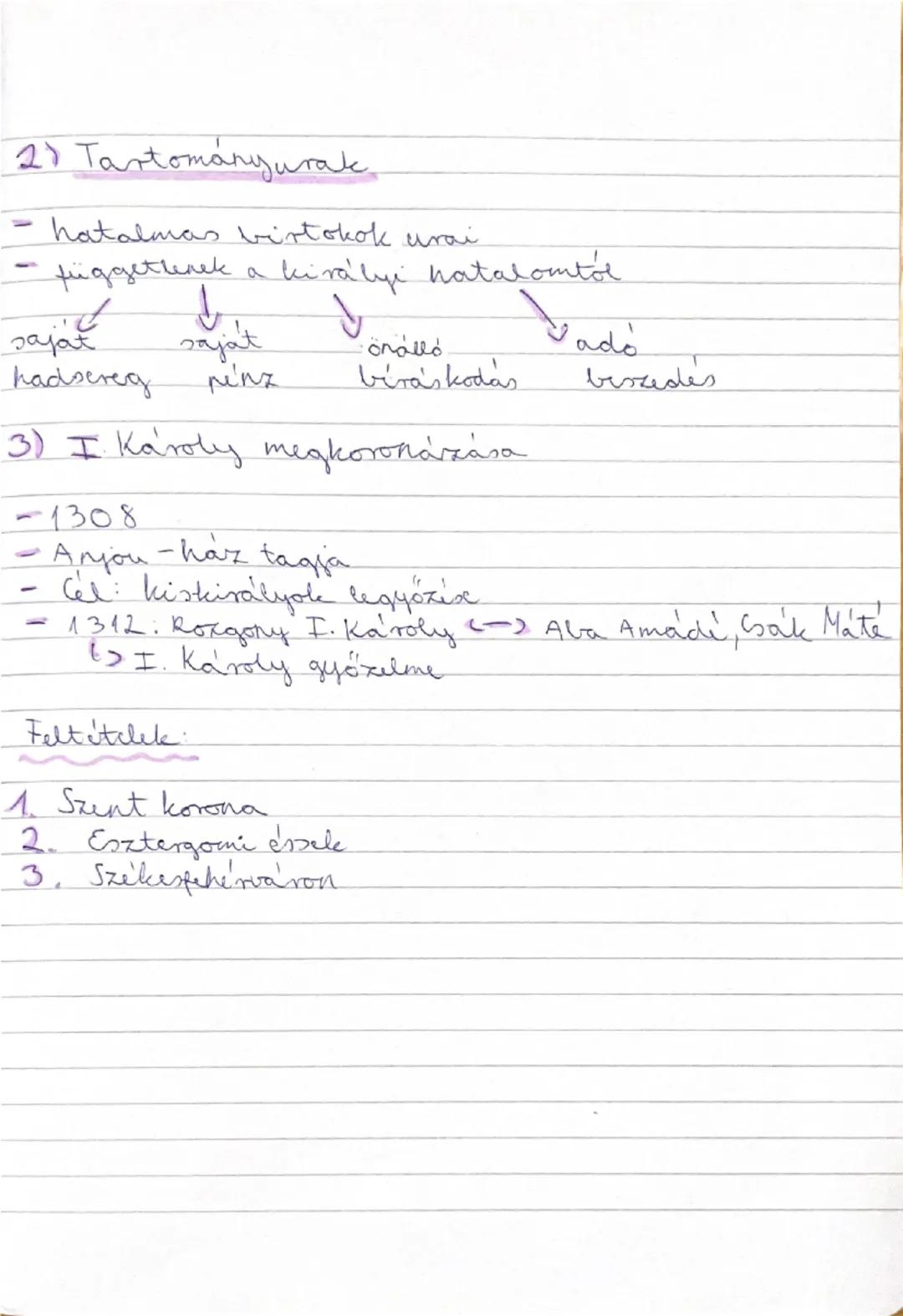 Középkori
magyar állam

I. Karoly uralkodása

1) Az ország helyzete.
-1
- 1307: II. András halála Kihal az A.-haz
L↳ UTOD?

Coch Vencel Bajo