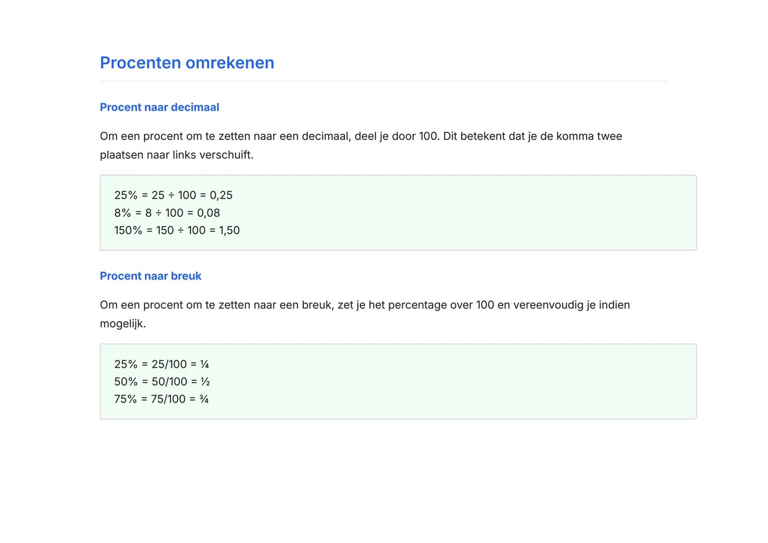 Breuken, decimalen en procenten omrekenen
Rekenen voor groep 8
Leer hoe je breuken, decimalen en procenten omrekent naar elkaar
Rekenen 	Gra
