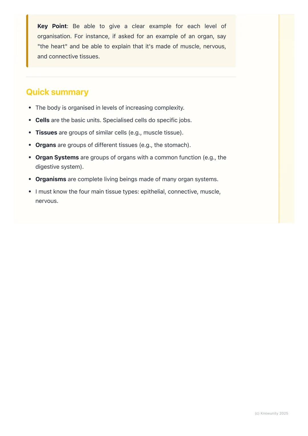 # Tissues, Organs, and Systems

## How our bodies are organised

All living things, including us, are highly organised. It's not just a rand