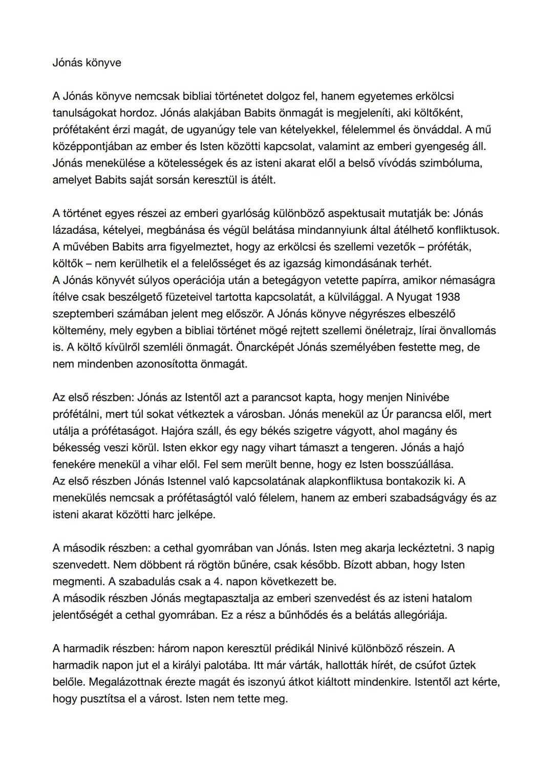 7. tétel: Babits Mihály: Jónás könyve
Babits Mihály (1883-1941)
A a népnemzeti irányzatot váltó modern, esztétikai és tartalmi értelemben is