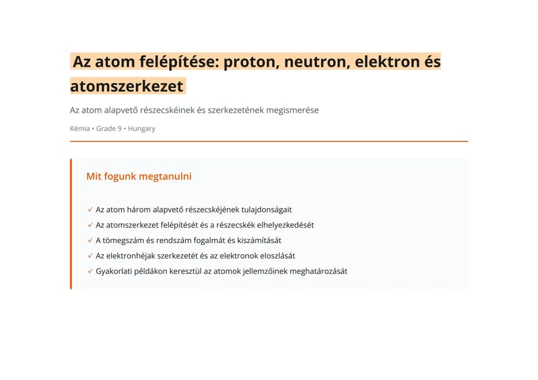 Az atom felépítése: proton, neutron, elektron és atomszerkezet