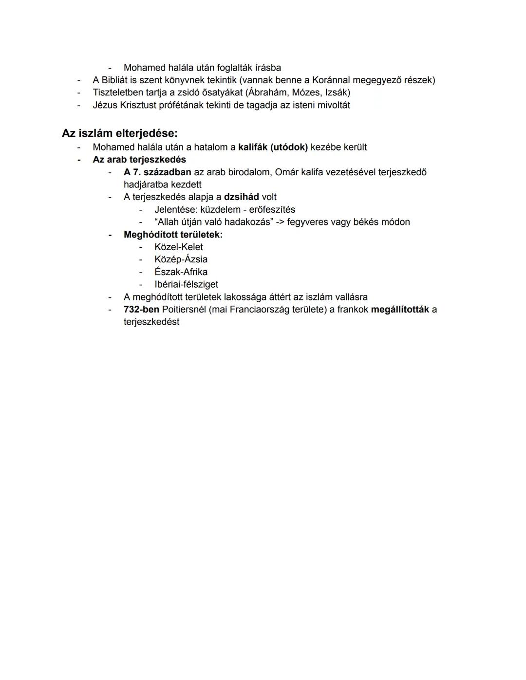 Előzmény:
Az iszlám világ
Az arabok lakóhelye az Arab-félsziget volt
Nomád állattartók voltak
Mohamed megjelenése előtt többistenhitű (polit