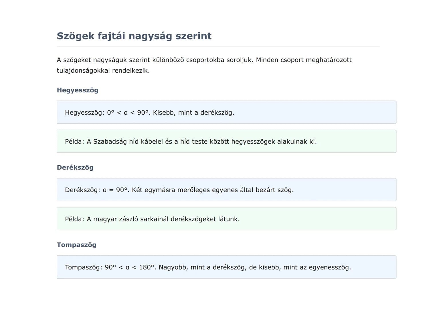 Szögek fajtái, mérése és számítása -
Geometria alapjai
Szögek típusai, mérési módjai és számítási technikái
Matematika • Grade 7 • Hungary
M