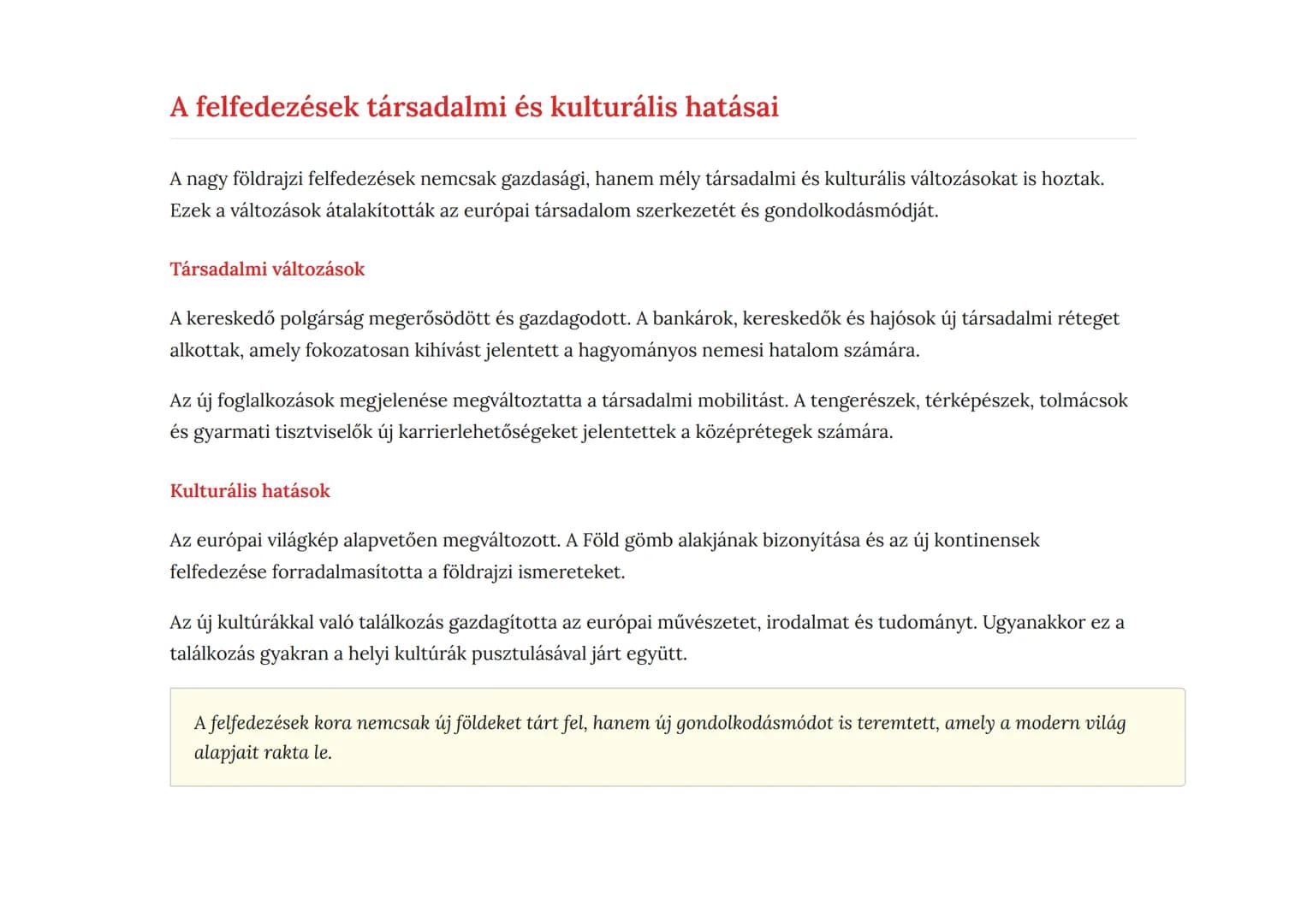 Az újkor kezdetei és a nagy földrajzi felfedezések
Az új világgazdaság kialakulásának folyamata és következményei
Történelem Grade 9 Hungary
