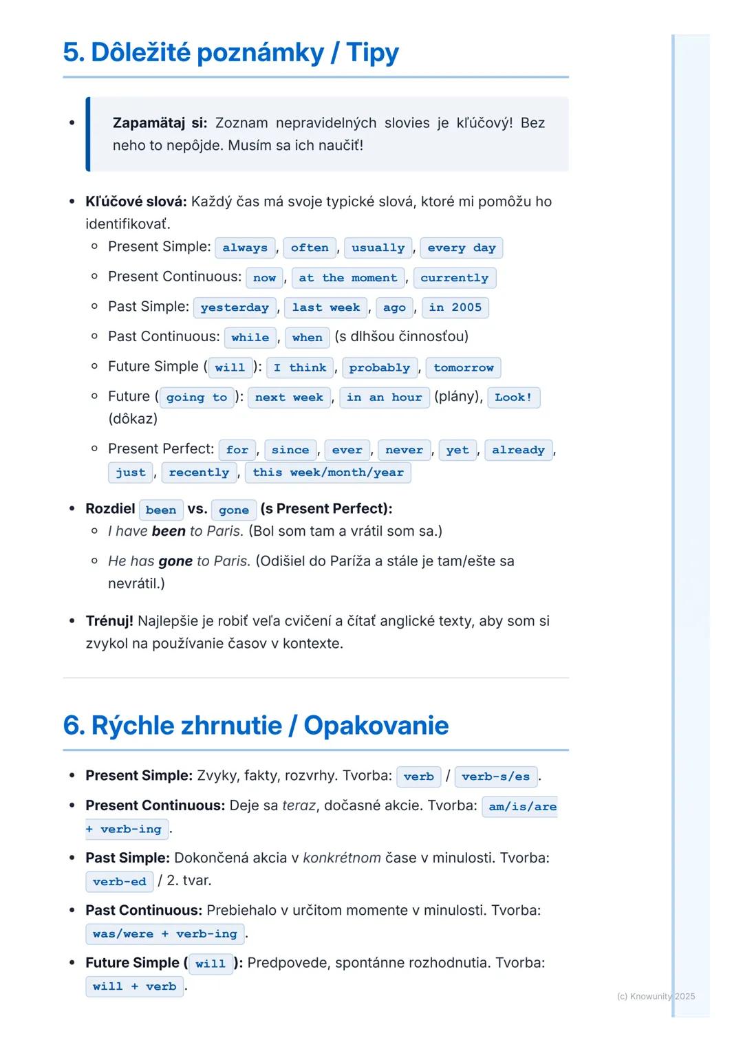 # Časy (Tenses) – Prehľad a
-
# Pokročilé Použitie

## 1. Prehľad / Úvod

Časy v angličtine sú super dôležité, lebo nám hovoria, kedy sa nie