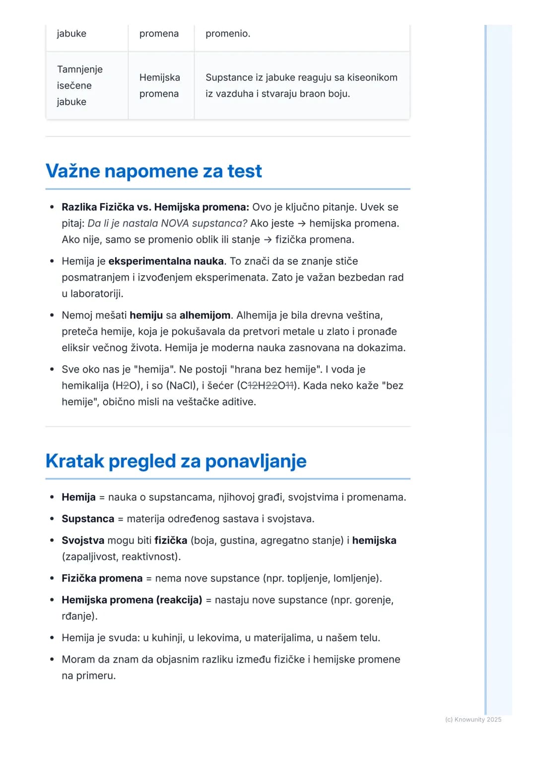 # Šta je hemija?

# Šta je hemija uopšte?

Hemija je prirodna nauka koja proučava supstance - od čega su napravljene
(njihov sastav i građu)