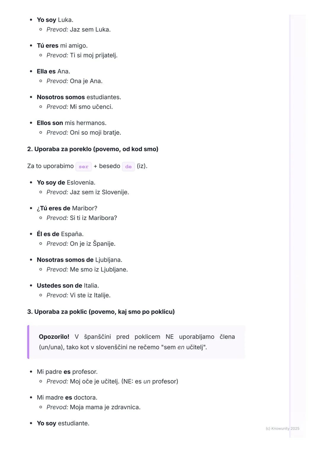 # Glagol 'Ser' (biti)

Uvod v glagol 'ser'

Glagol ser je eden najpomembnejših glagolov v španščini. Pomeni "biti".
Uporabljamo ga, da povem