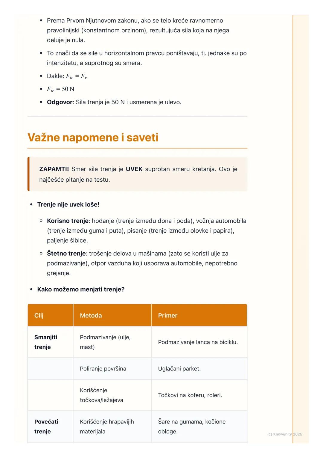 # Sila trenja

Uvod u silu trenja

Sila trenja je sila koja se javlja kada su dva tela u kontaktu i jedno se kreće ili
pokušava da se kreće 