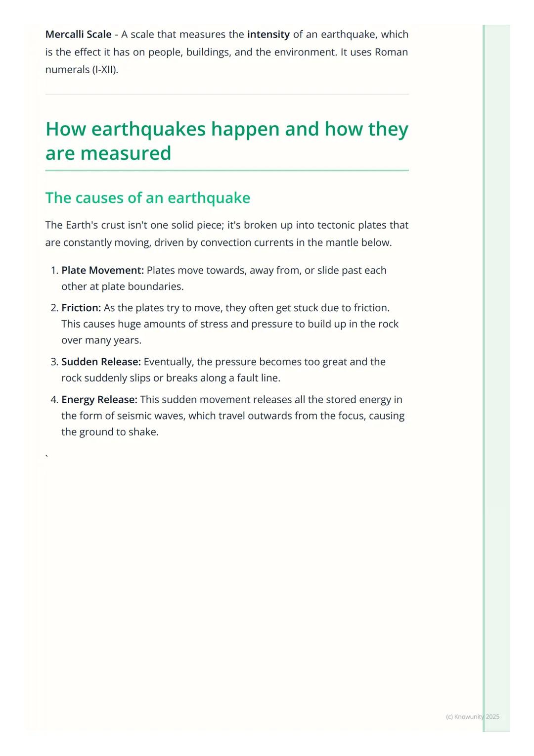 # Earthquakes

## An introduction to earthquakes

An earthquake is a sudden, violent shaking of the ground caused by the
movement of rock de