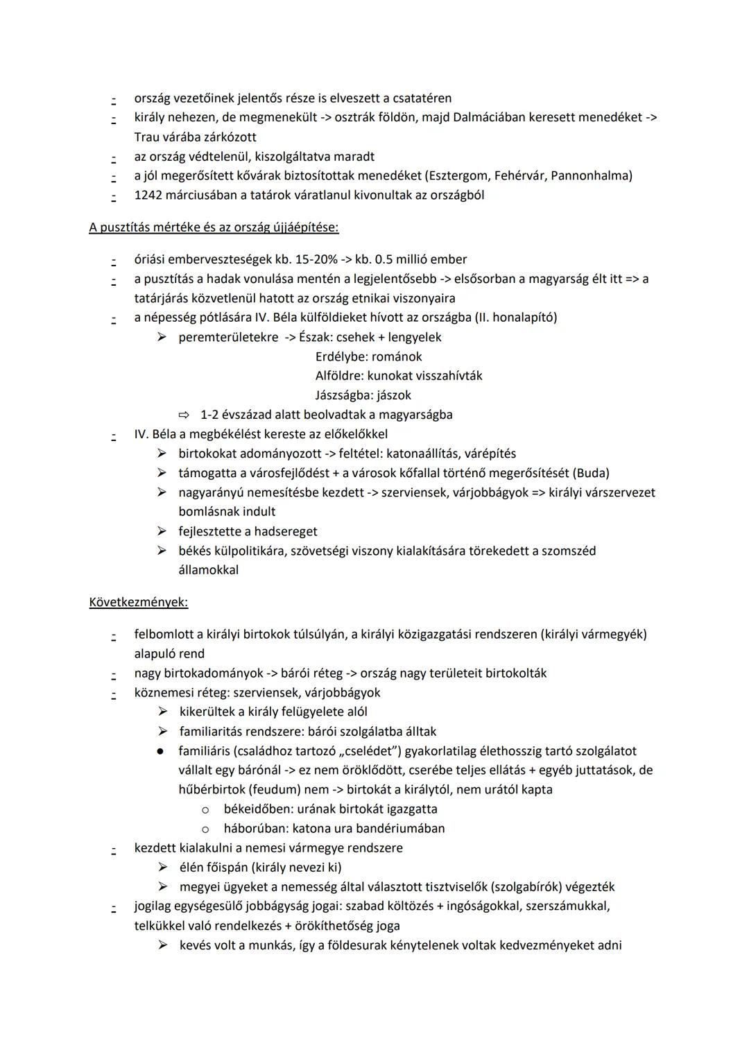 ## IV. Béla uralkodása és a tatárjárás

Belpolitikai helyzet:
- II. András halála utána fia örökli a trónt
- ➤ IV. Béla (1235-1270)
  - • ap