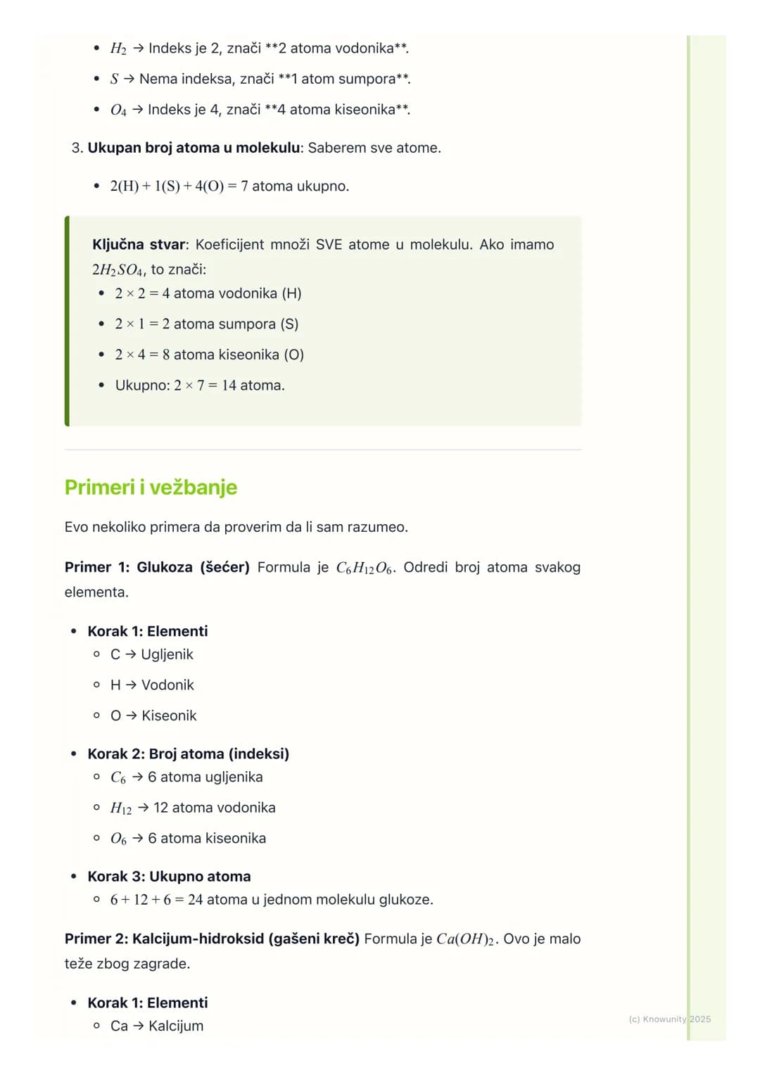 # Molekuli i hemijske formule

Uvod u molekule i formule

Molekuli su najmanje čestice supstance koje zadržavaju njene hemijske
osobine. Sas