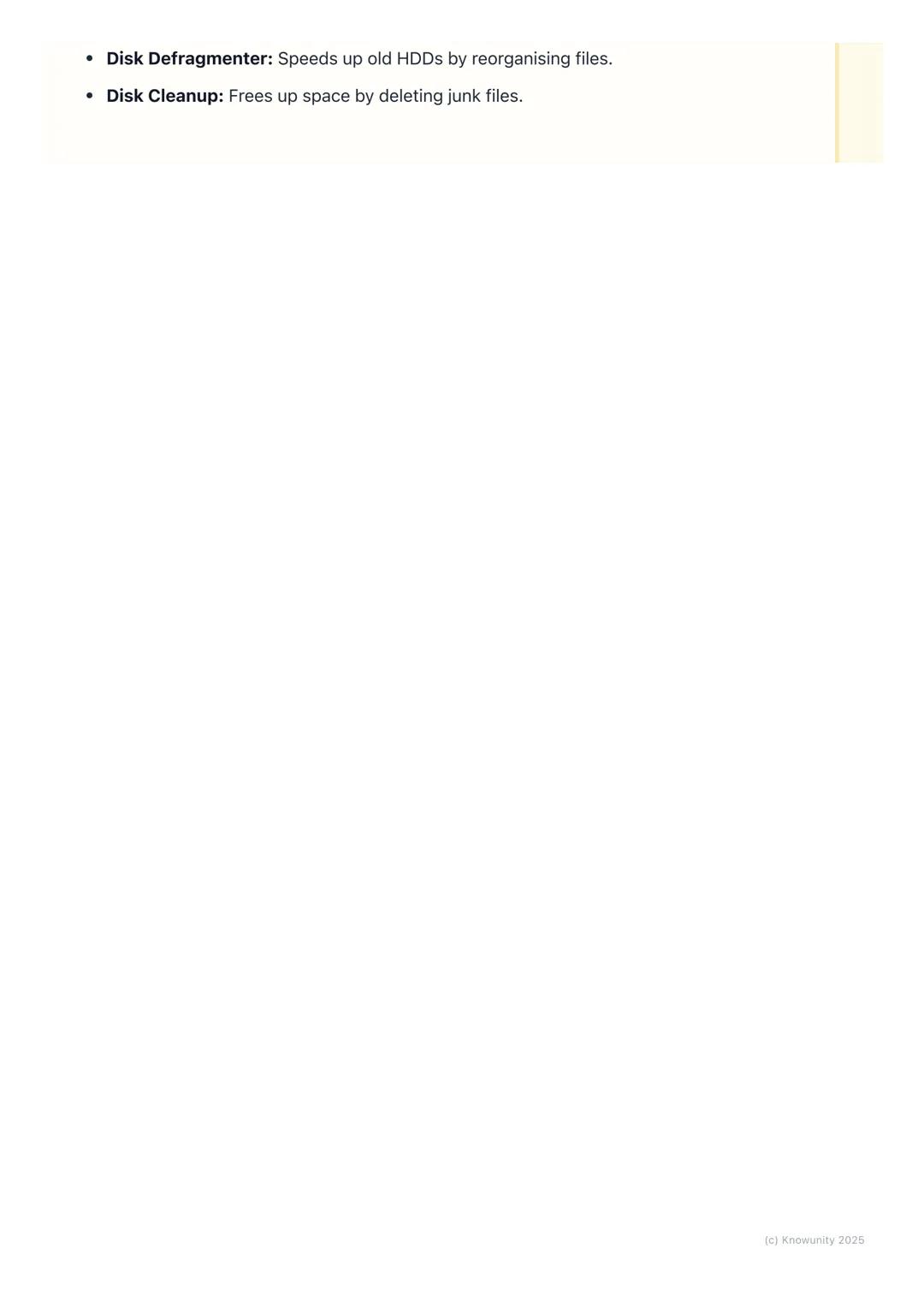 # Utility Software

## What is utility software?

Utility software doesn't let you do fun things like play games or write essays.
Instead, i