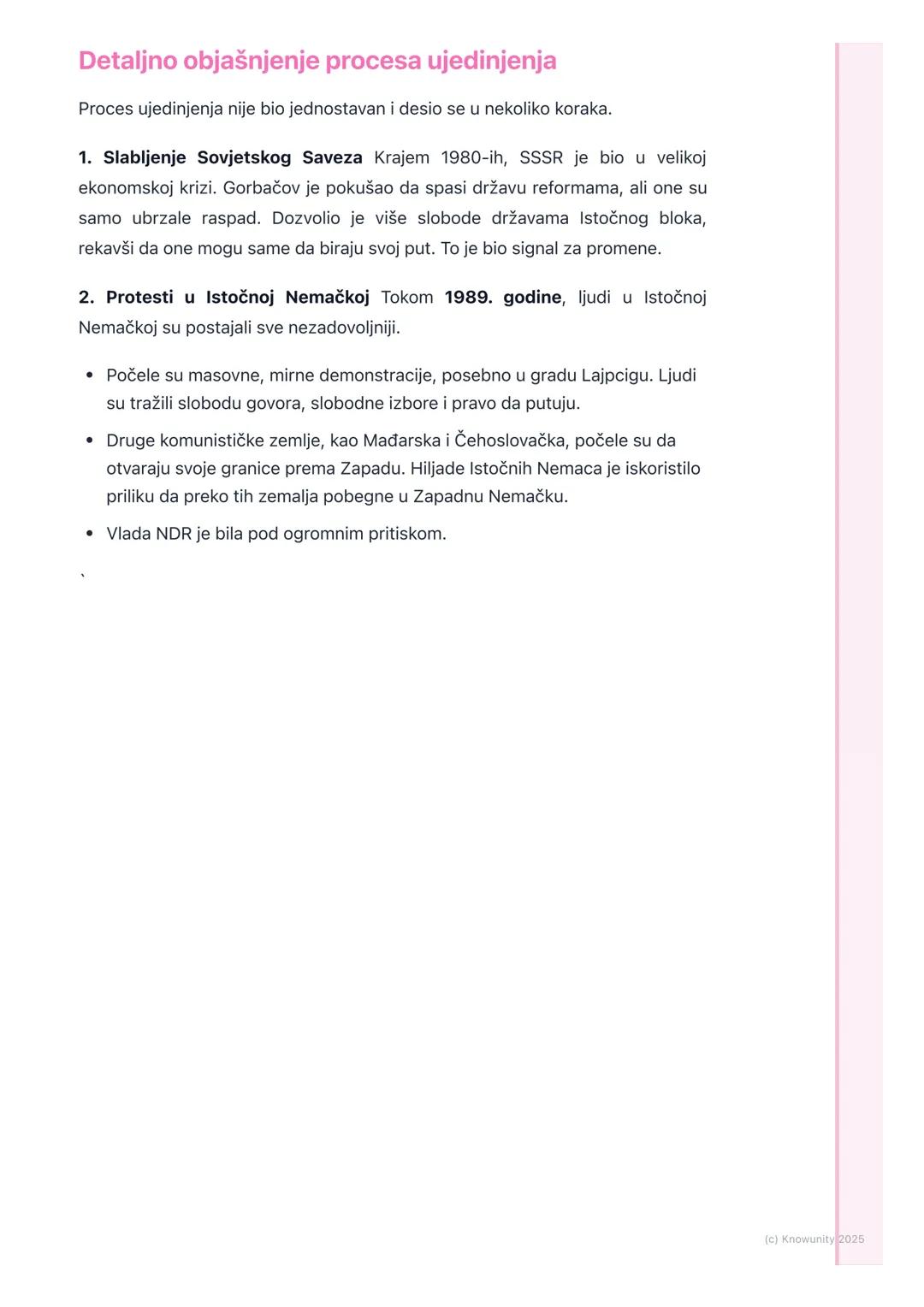 # Ujedinjenje Nemačke

Uvod u ujedinjenje Nemačke

Posle Drugog svetskog rata, Nemačka je bila poražena i podeljena. Sile
pobednice (SAD, SS