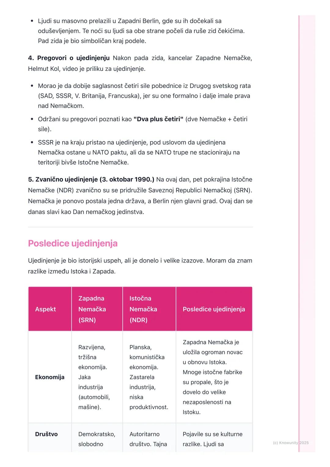 # Ujedinjenje Nemačke

Uvod u ujedinjenje Nemačke

Posle Drugog svetskog rata, Nemačka je bila poražena i podeljena. Sile
pobednice (SAD, SS
