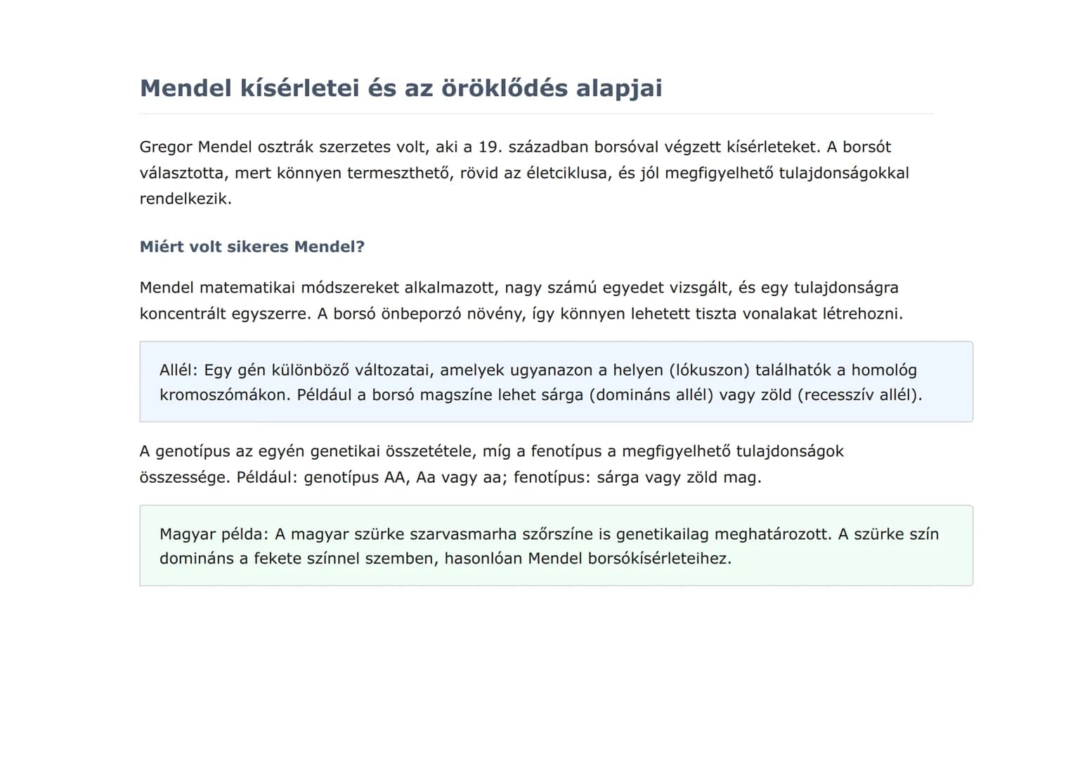 Mendeli genetika és öröklődési mintázatok
Gregor Mendel törvényei és az öröklődés alapvető mechanizmusai
Biológia • Grade 12 • Hungary
Tanul