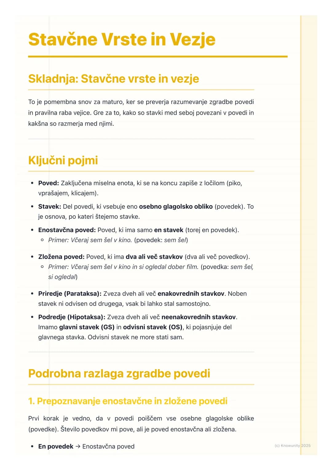 # Stavčne Vrste in Vezje

Skladnja: Stavčne vrste in vezje

To je pomembna snov za maturo, ker se preverja razumevanje zgradbe povedi
in pra