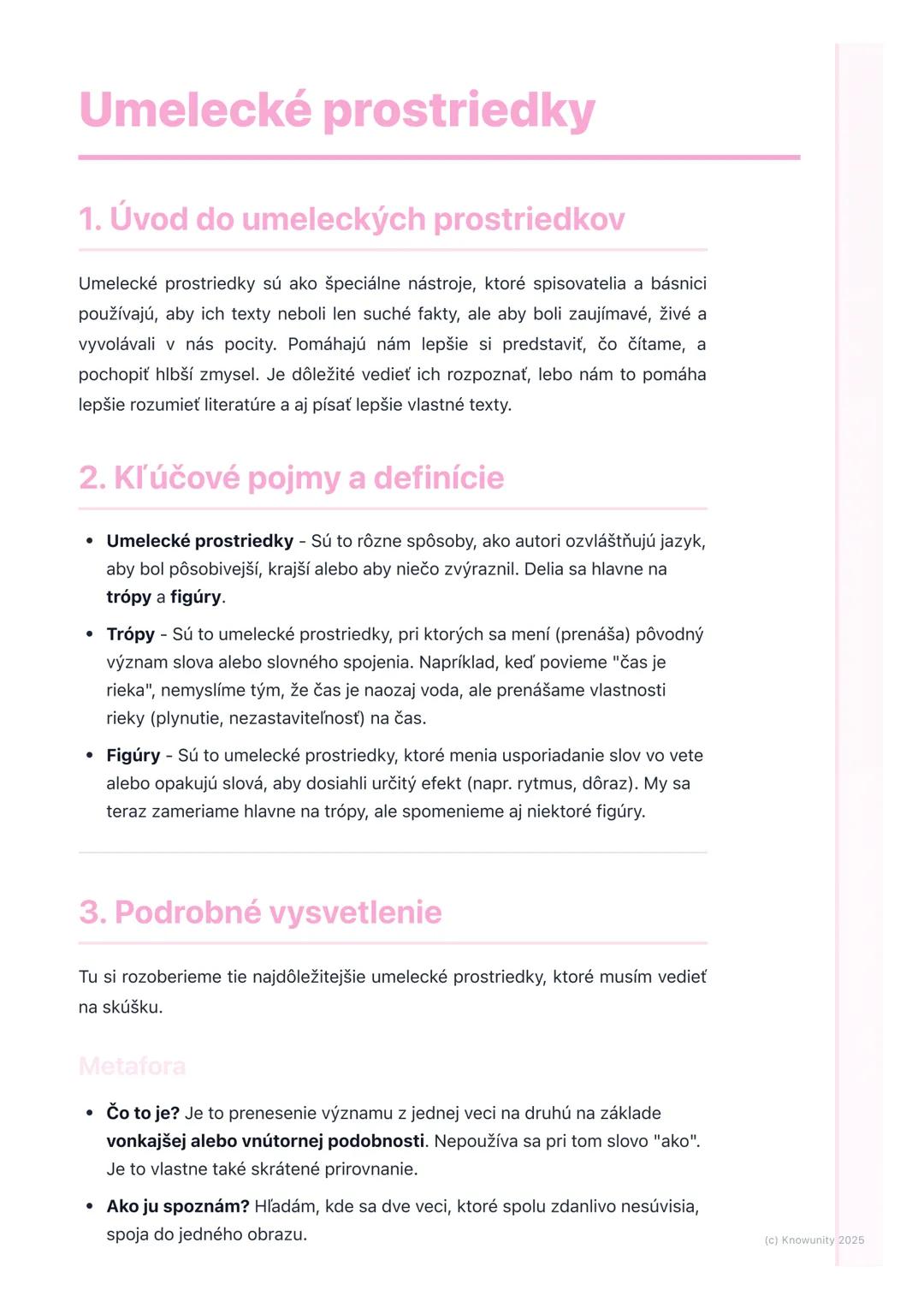 # Umelecké prostriedky

1. Úvod do umeleckých prostriedkov

Umelecké prostriedky sú ako špeciálne nástroje, ktoré spisovatelia a básnici
pou