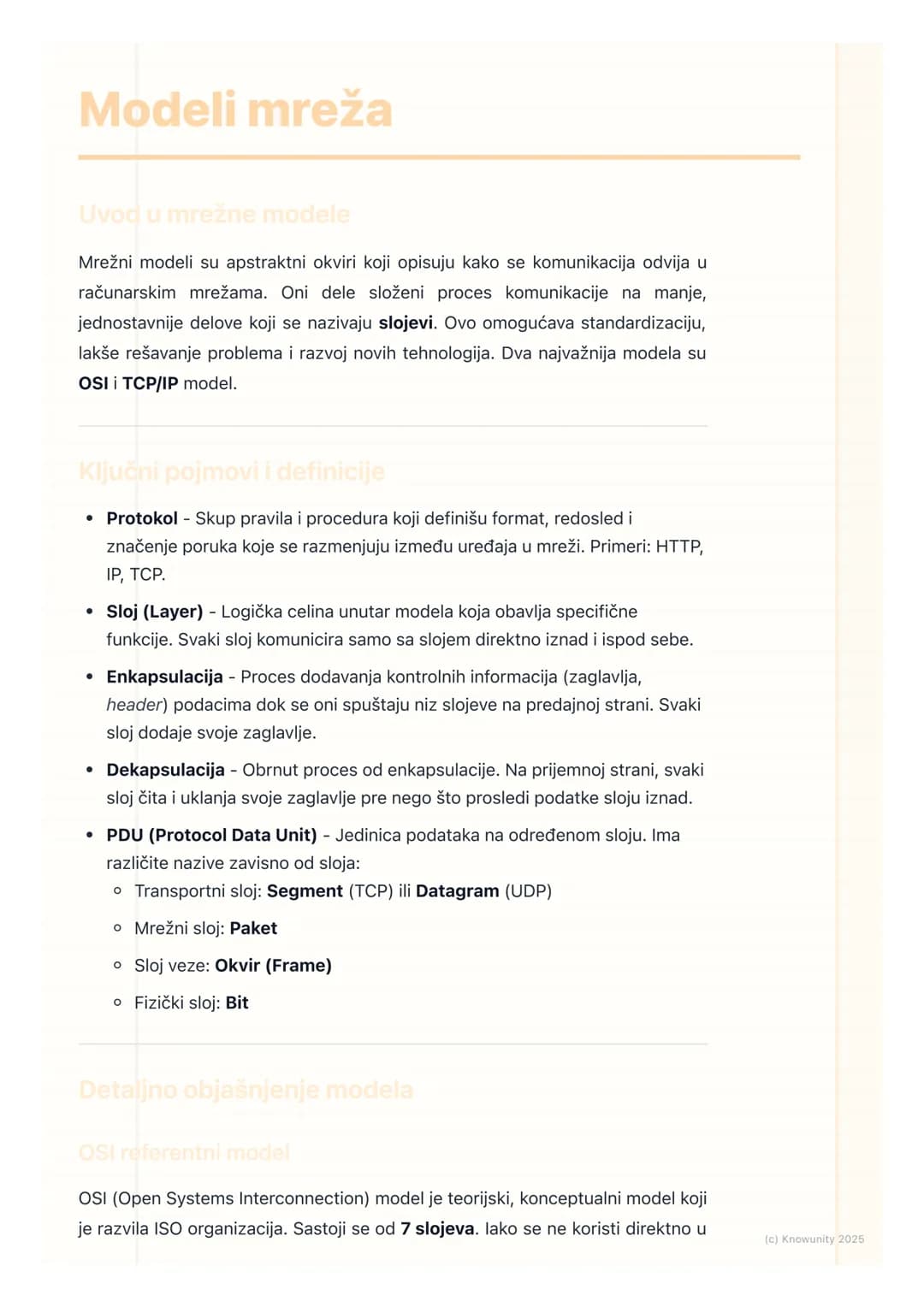 # Modeli mreža

Uvod u mrežne modele

Mrežni modeli su apstraktni okviri koji opisuju kako se komunikacija odvija u
računarskim mrežama. Oni