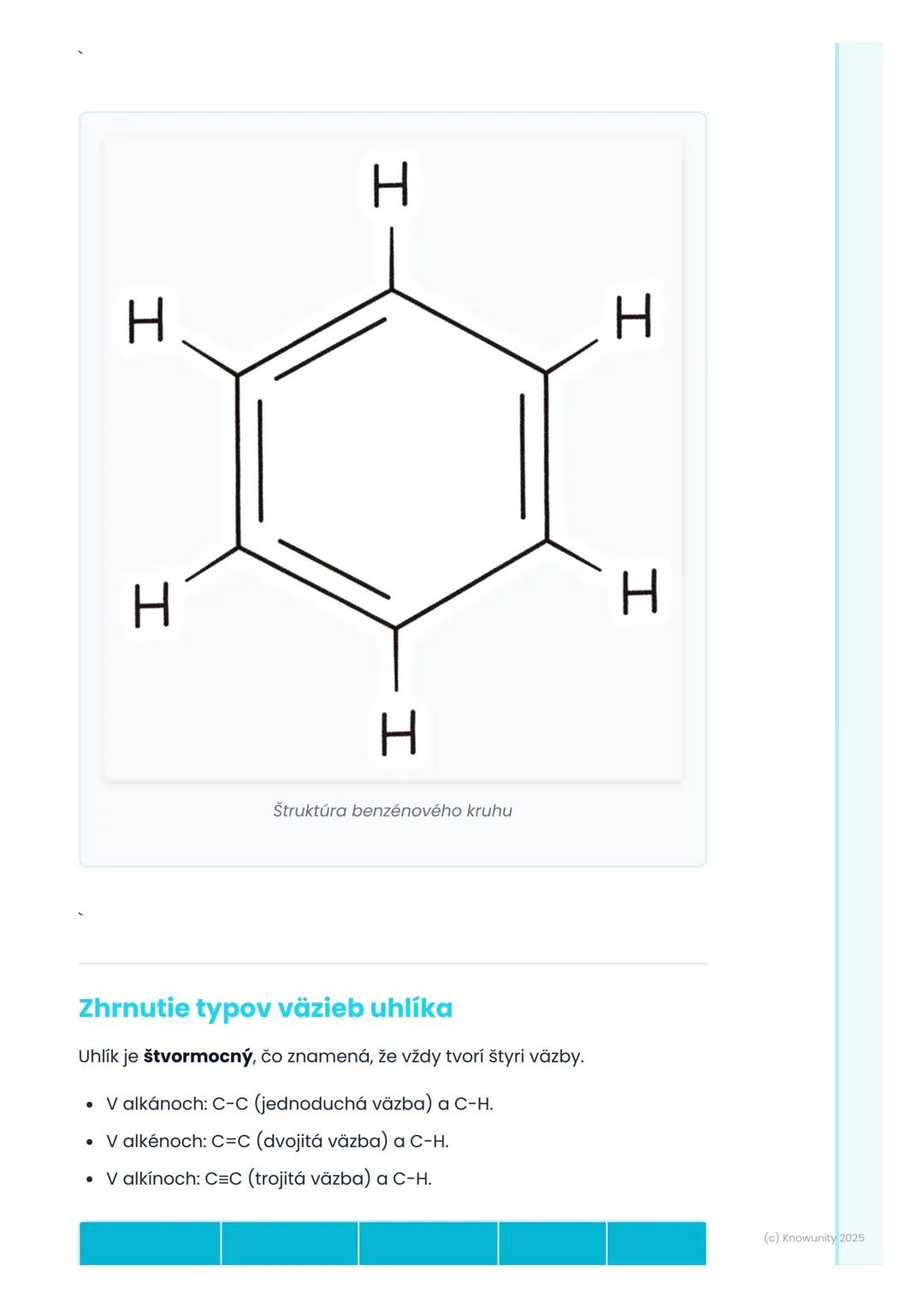 # Uhlovodíky

1. Prehl'ad uhlovodíkov

Uhlovodíky sú úplne základné organické zlúčeniny. Sú to zlúčeniny, ktoré
obsahujú iba atómy uhlíka (C