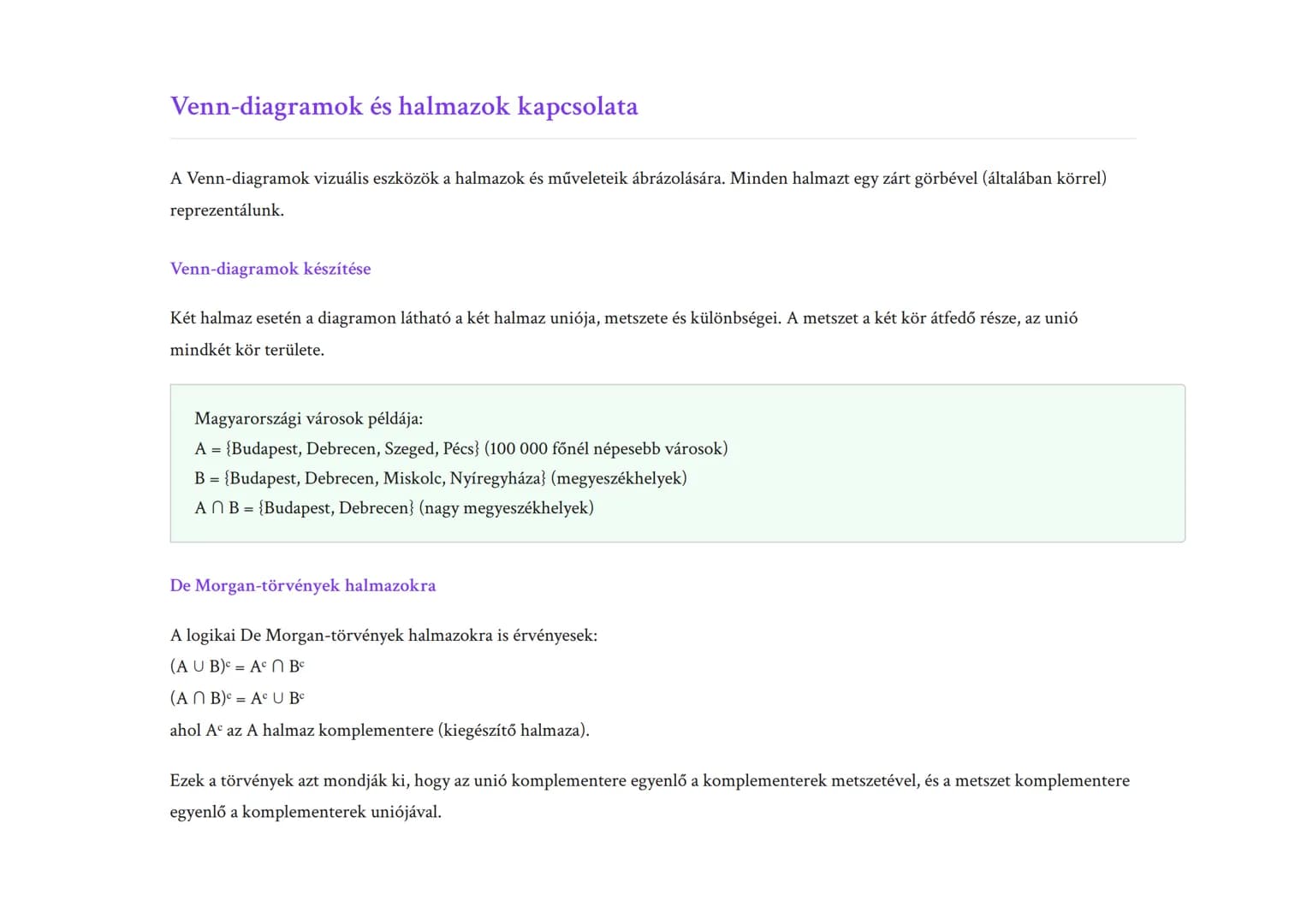 Logika és halmazelmélet: Logikai műveletek és következtetés
Logikai műveletek, következtetési szabályok és halmazelméleti alapok
Matematika 