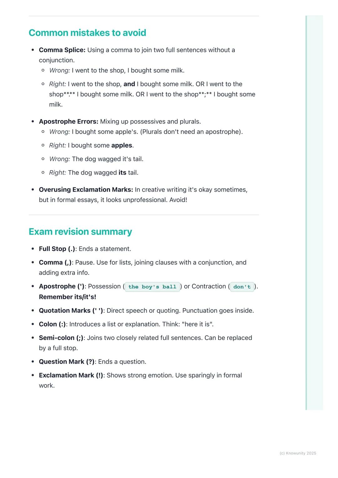 # Punctuation

An introduction to punctuation

Punctuation is basically the set of marks we use to make our writing clear and
easy to unders