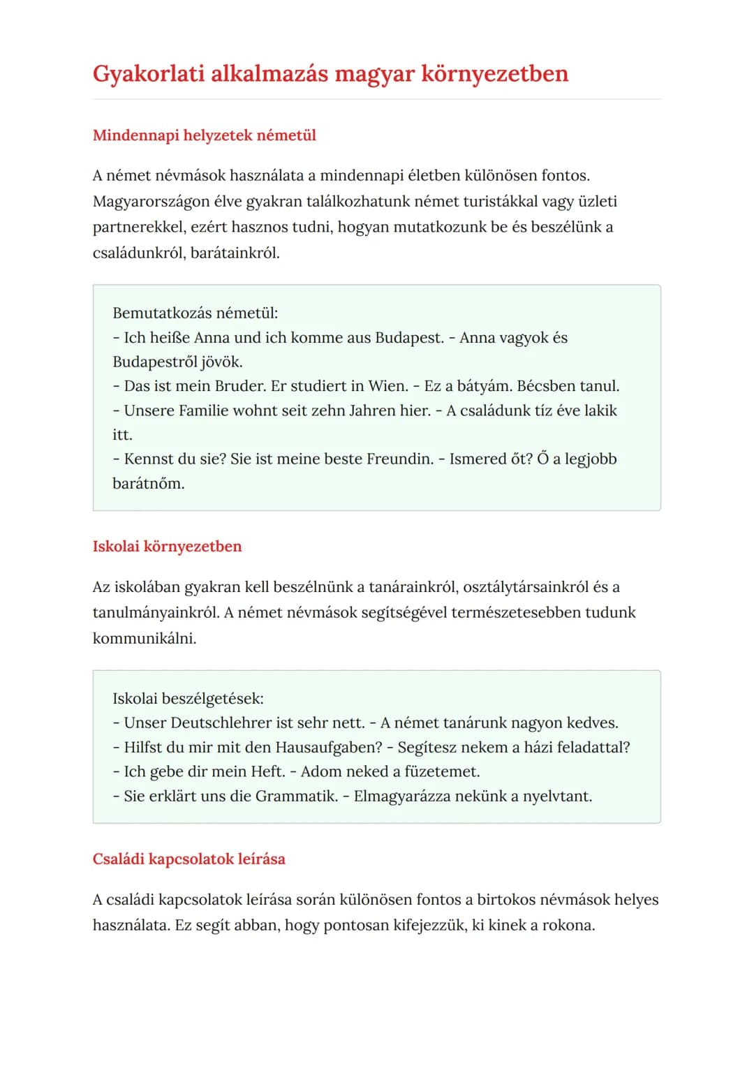 Német nyelvtan alapjai: Személyes
névmások és birtokos szerkezetek
Személyes névmások és birtokos szerkezetek használata németben
Német • Gr