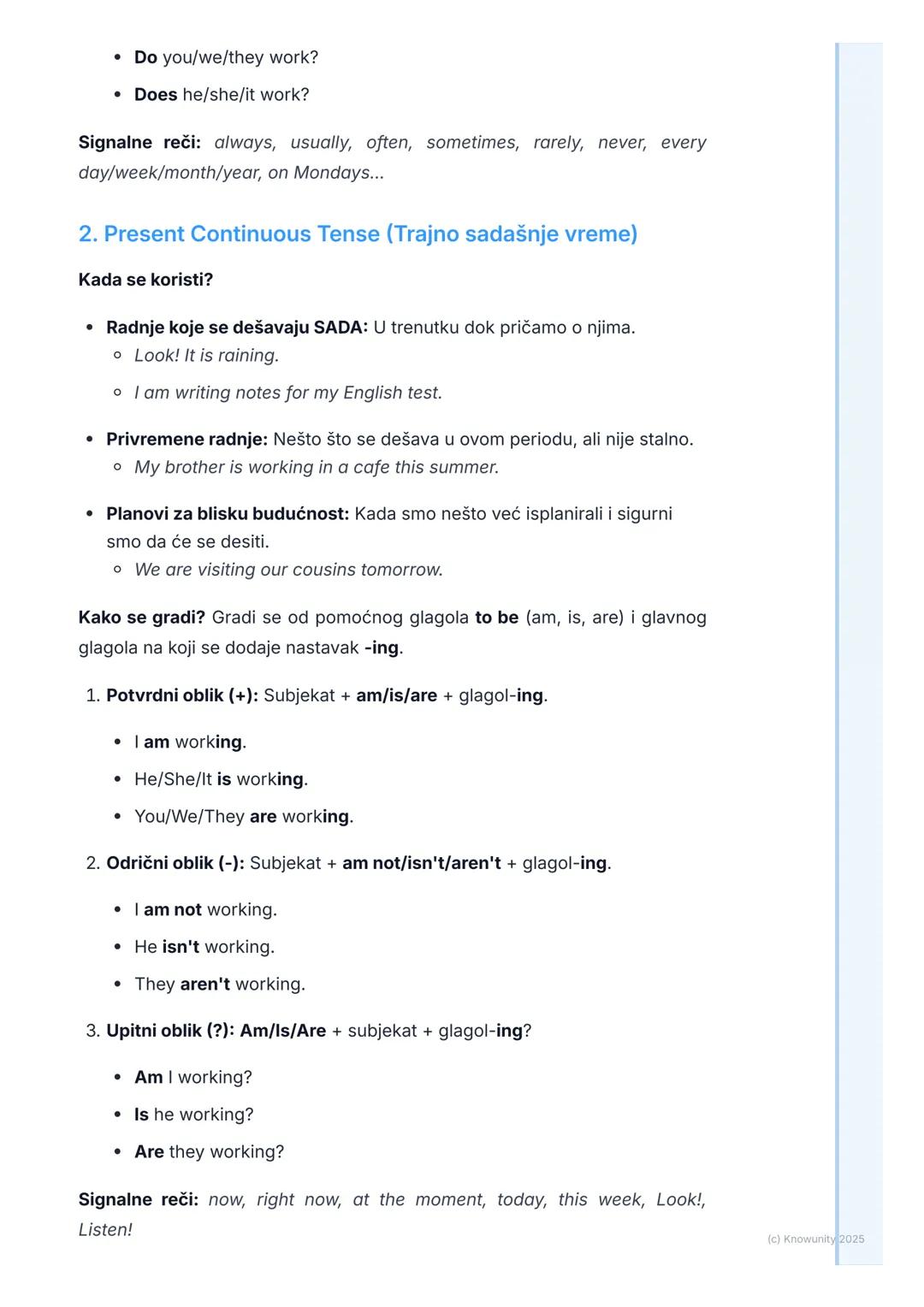 # Sadašnja vremena (Present
Tenses)

Uvod u sadašnja vremena

U engleskom jeziku postoje dva glavna sadašnja vremena koja koristimo
stalno: 