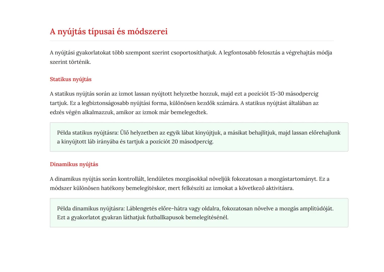 Rugalmasság és nyújtó gyakorlatok fejlesztése
testnevelésben
A rugalmasság fejlesztése és helyes nyújtási technikák elsajátítása
Testnevelés