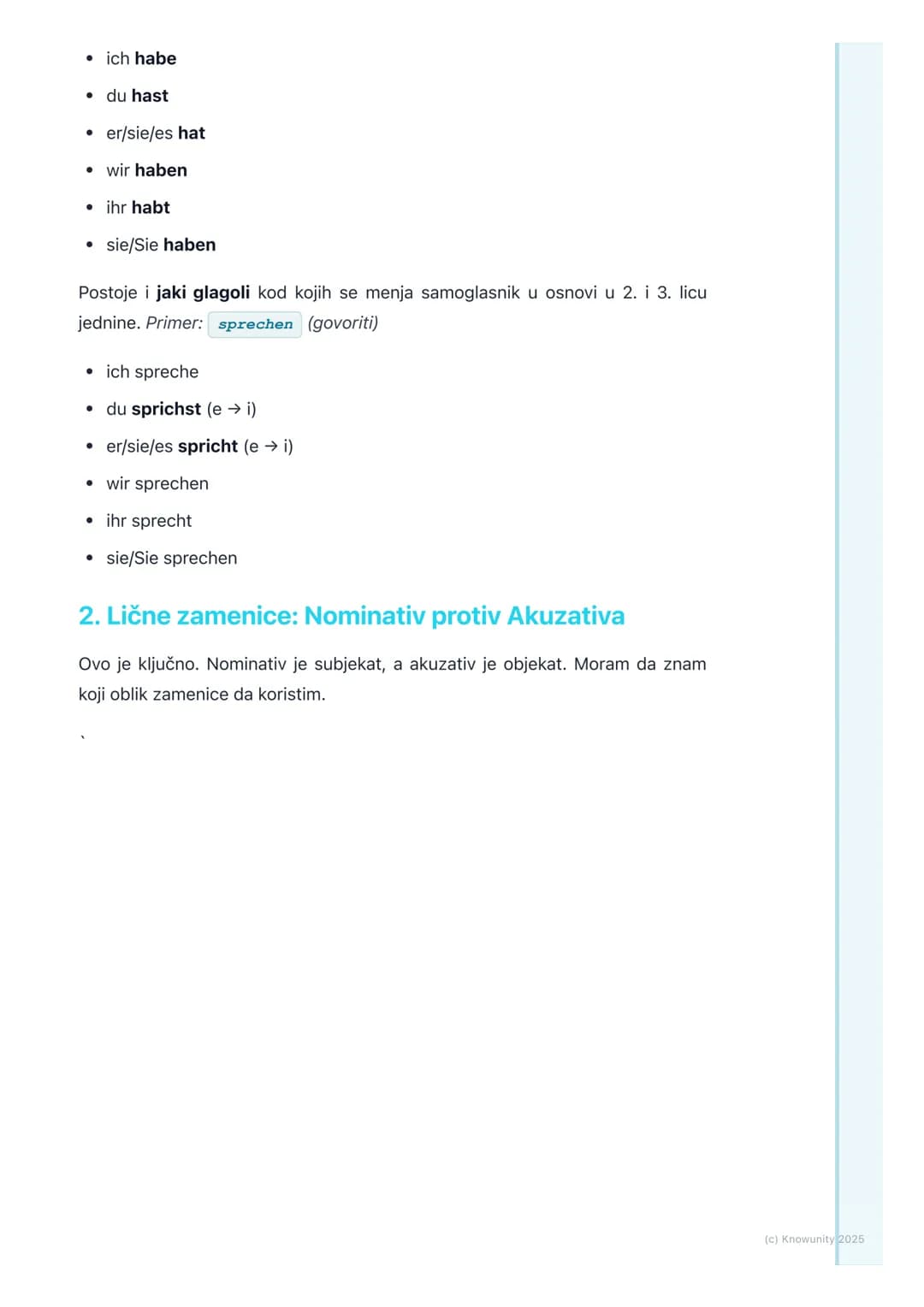 # Gramatika: Glagoli u prezentu,
lične zamenice
(Nominativ/Akkusativ)

Uvod i pregled gradiva

Ovo je osnova za pravljenje rečenica na nemač