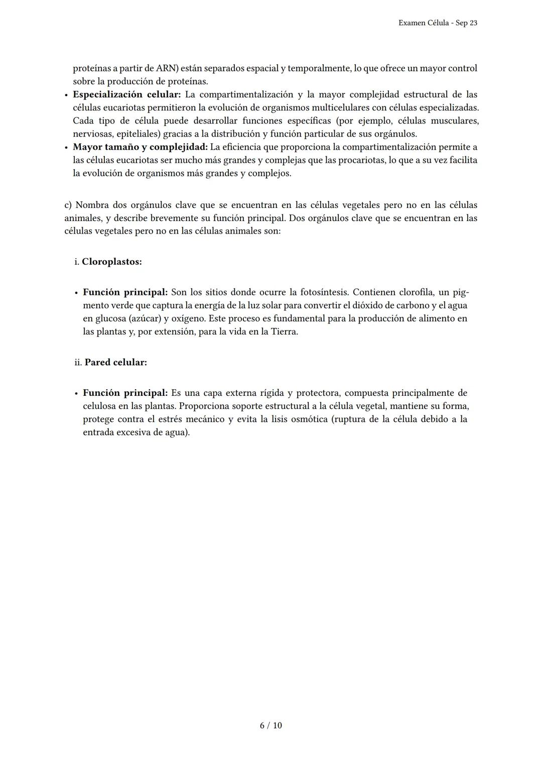 Examen Célula

Generado por Knowunity - Sep 23

Descripción: Este examen cubre la estructura, función y organización de la célula.

¡Buena s