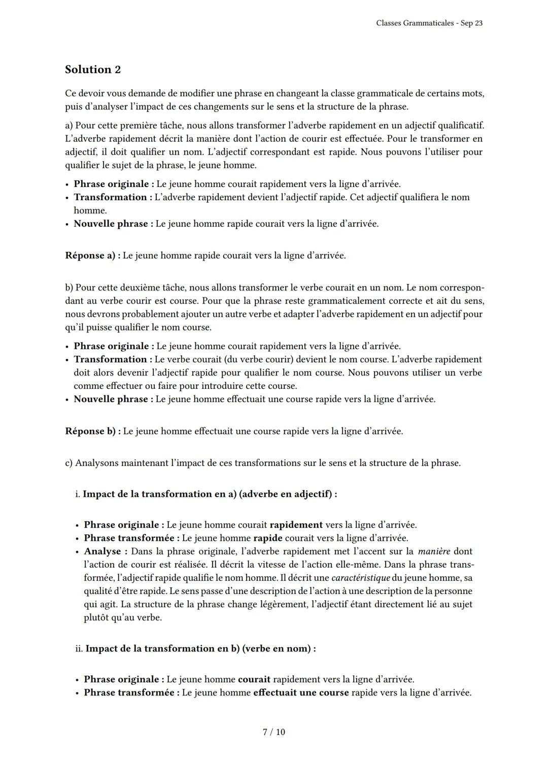 # Classes Grammaticales

Généré par Knowunity.fr - Sep 23

Description: Cet examen couvre les classes grammaticales et la nature des mots.

