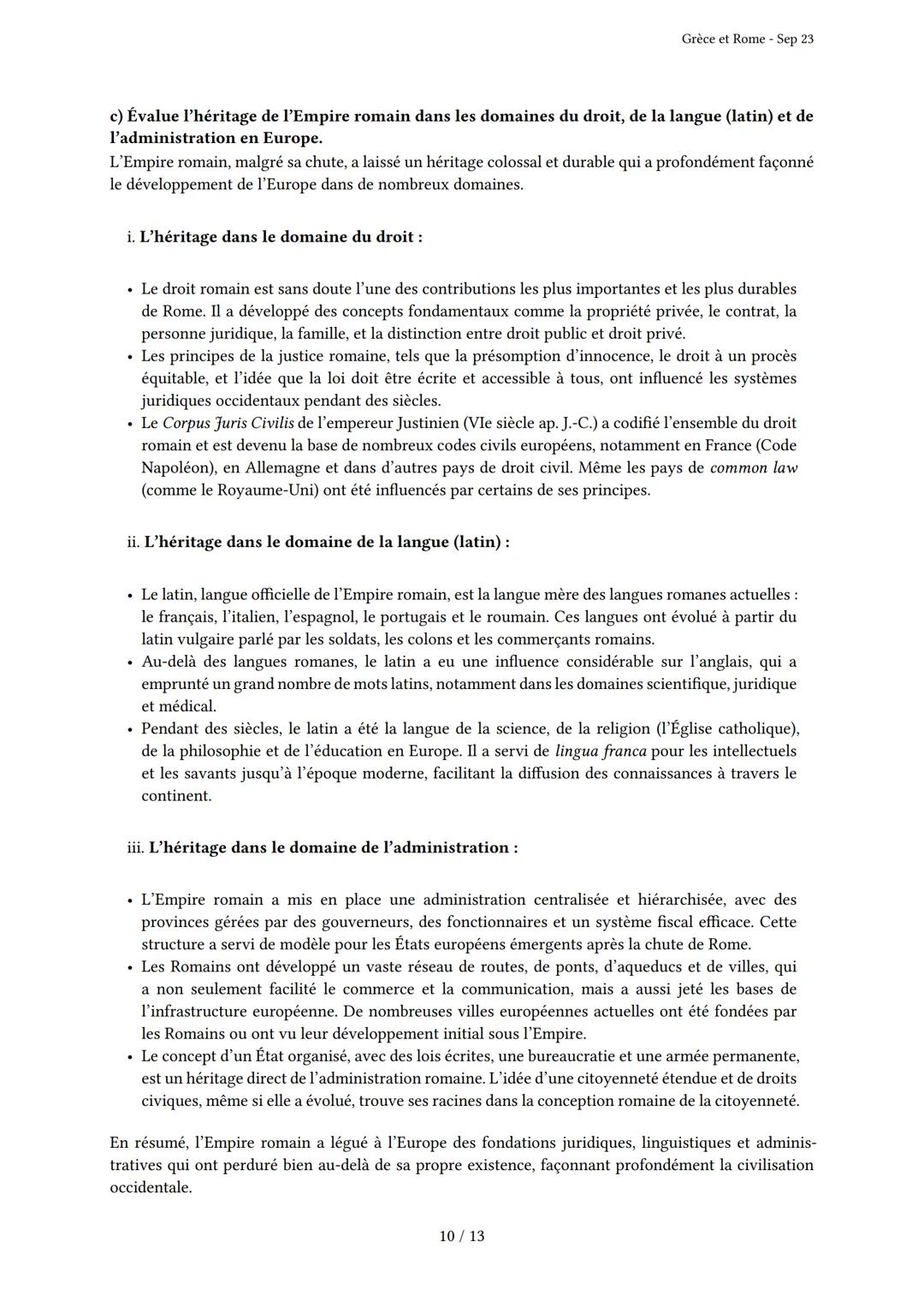 Grèce et Rome

Généré par Knowunity.fr - Sep 23

Description: Cet examen couvre les civilisations grecque et romaine antiques.

Bonne chance