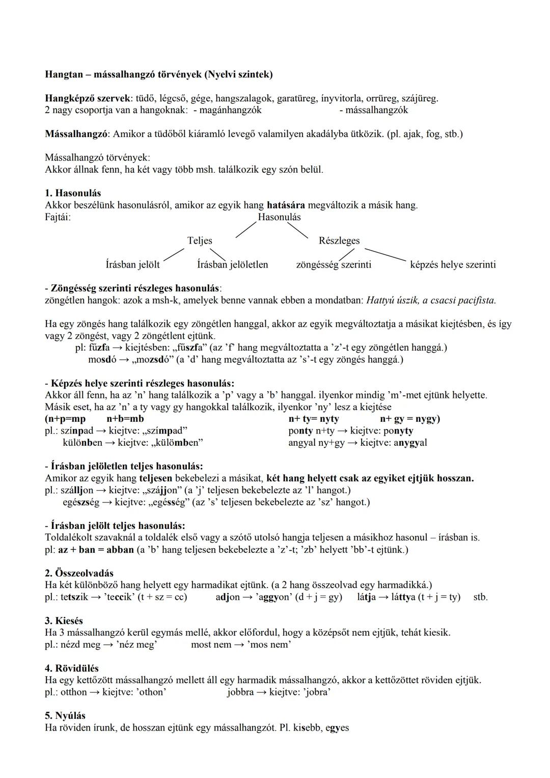 Mássalhangzó törvények