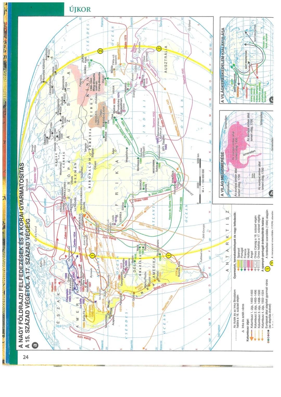A nagy földrajzi felfedezések és következményei
1492. OKT. 12. KOLUMBUSZ KRISTÓF felfedezi Amerikát
ar ÚTFOR NYITÁNYA
-4-
Indoklás: olyan