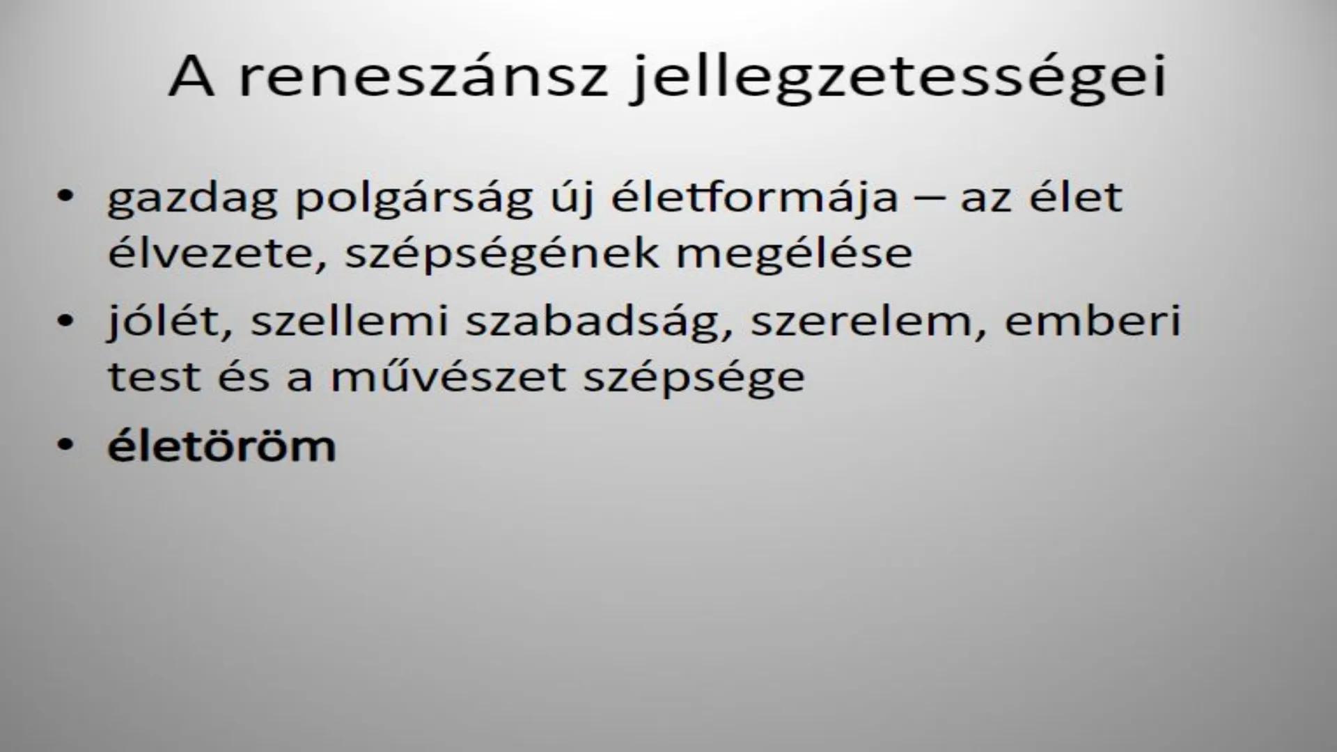 A reneszánsz # A reneszánsz jelentése
- reneszánsz: francia eredetű szó (renaissance)
- jelentése: ‘újjászületés’
- olaszul: rinascimento
-
