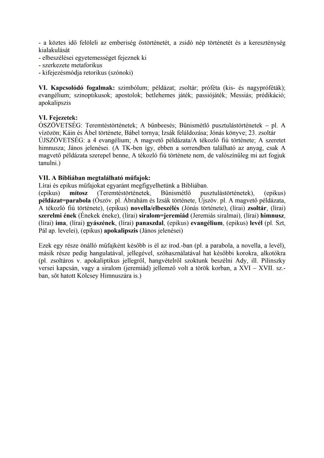 A Bibliáról
BIBLIA = Szentírás (a kereszténység és a zsidóság - héberek, izraeliták - számára szent
knyv, Isten szavának hordozója)
I. Jelen