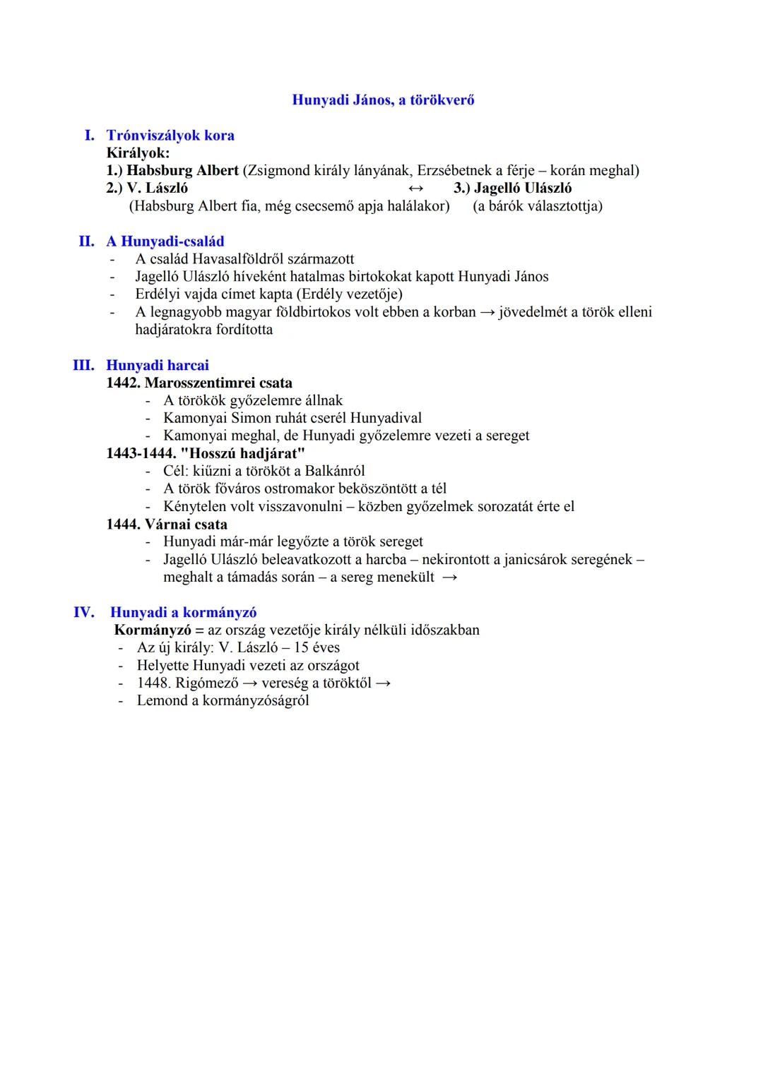 Hunyadi János harcai a törökkel