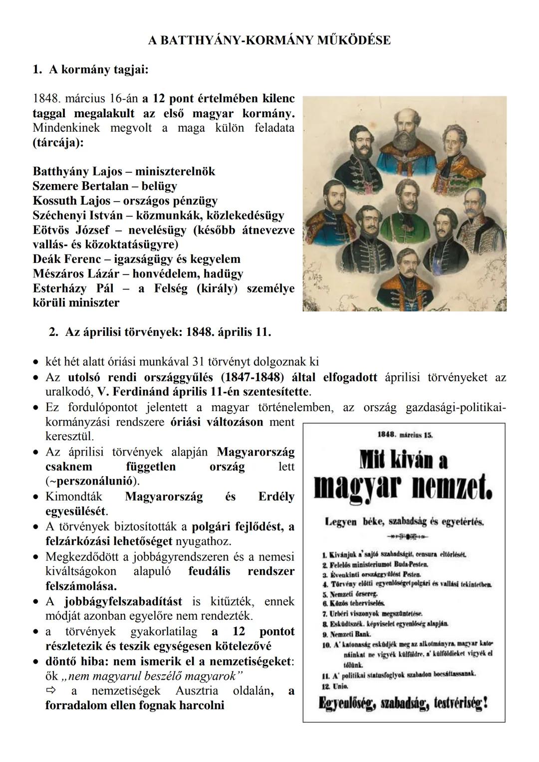 1848. MÁRCIUS 15.
1. Előzmények:
• 1848 tavasz: „a népek tavasza”: egész Európa területén forradalmak törnek ki.
Pl.: Párizs, Berlin, Prága