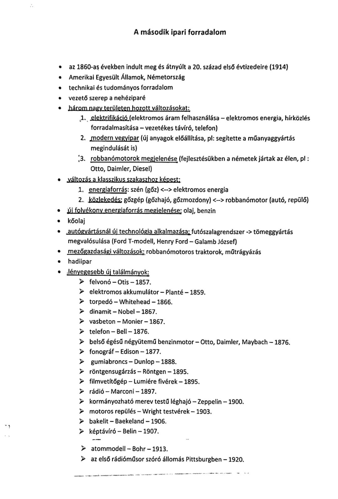 # A második ipari forradalom
* az 1860-as években indult meg és átnyúlt a 20. század első évtizedeire (1914)
* Amerikai Egyesült Államok, N