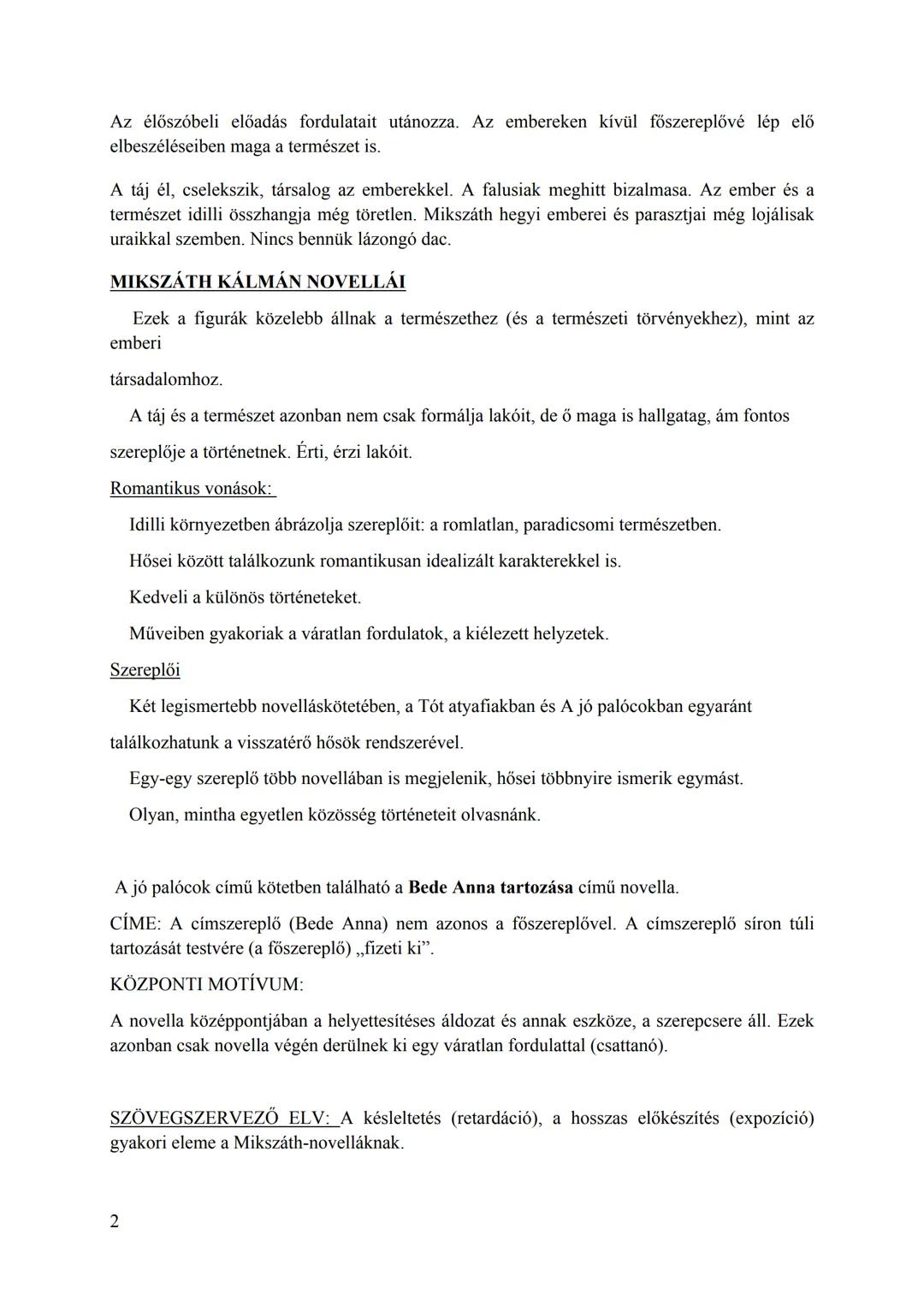 II. témakör: Művek a magyar irodalomból II. Választható szerzők
Tétel: Mikszáth Kálmán novelláinak sajátosságai
„Nem véletlen, hogy a legnag