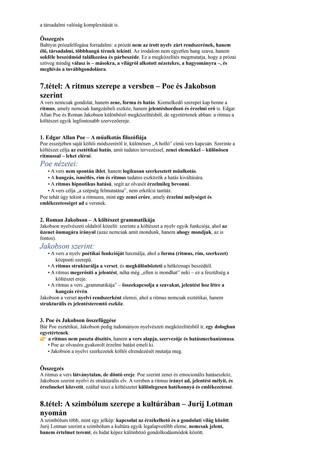 1. tétel: Az irodalomtudomány kérdésfeltevései: poétika,
retorika, hermeneutika Paul Ricoeur elméletének
tükrében
1. Bevezetés
Az irodalomtu