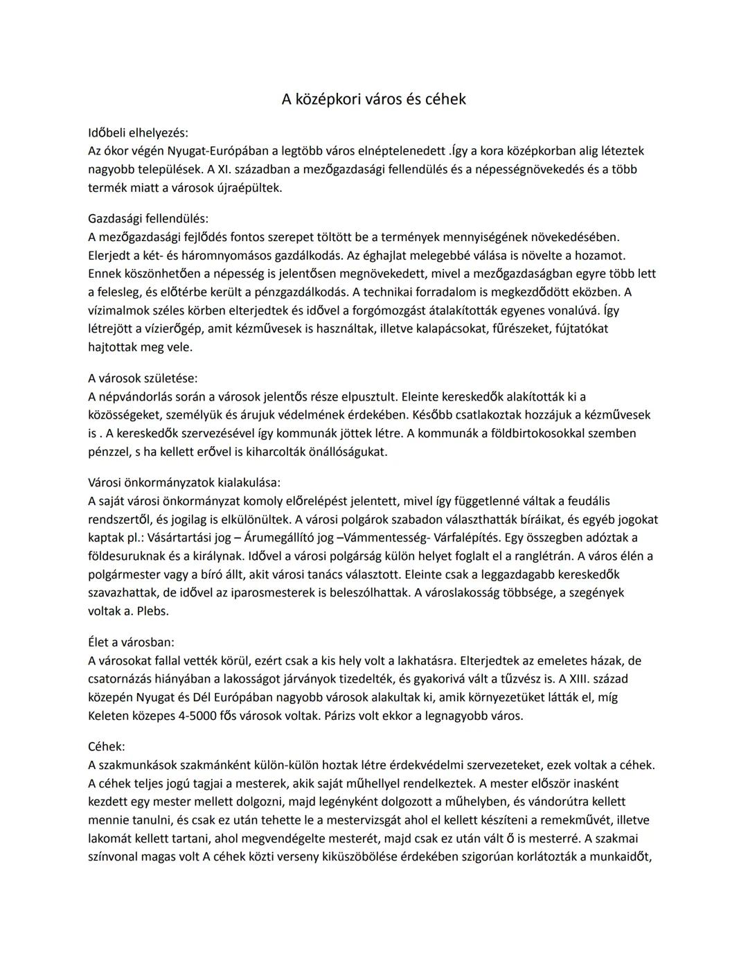 Középkori városok