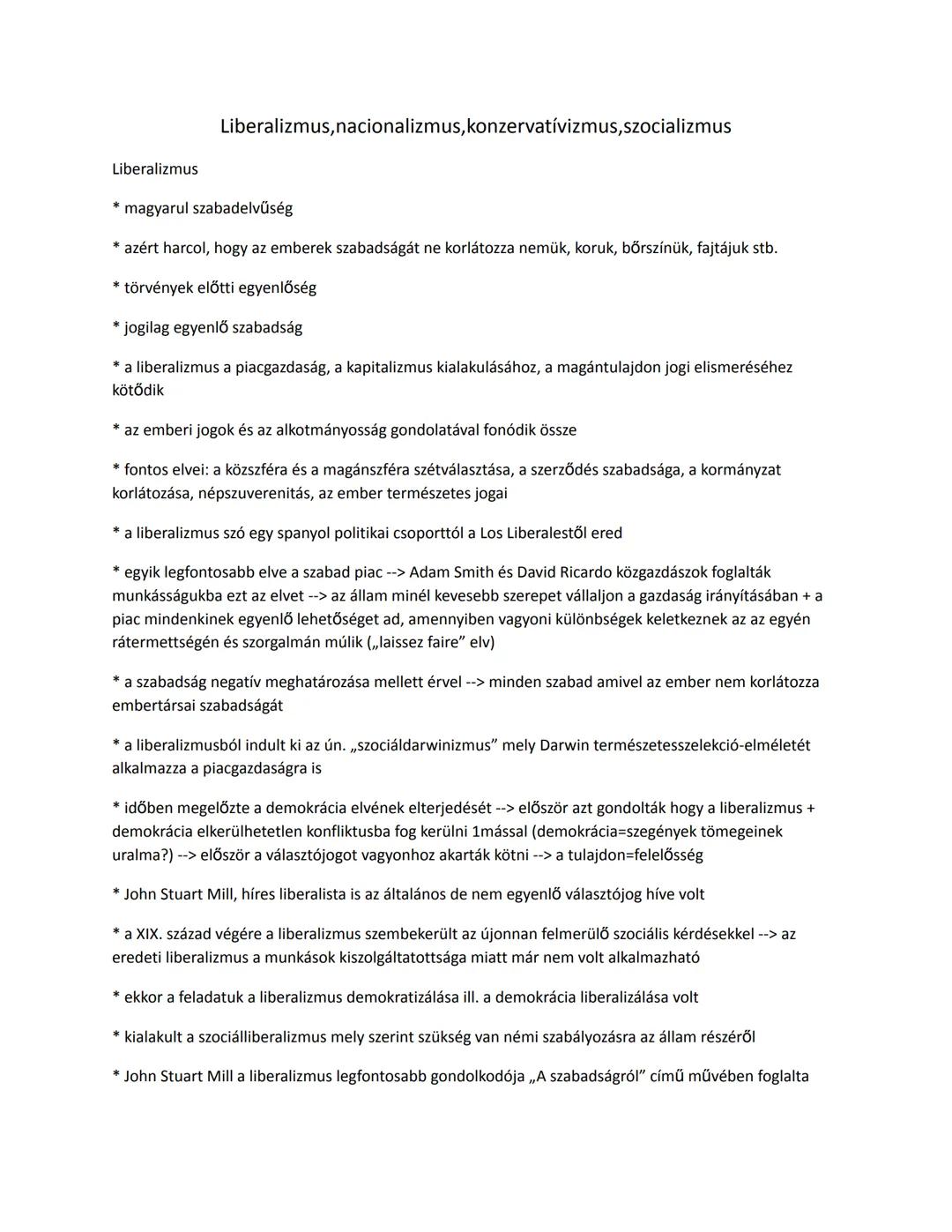 ## Liberalizmus
Liberalizmus, nacionalizmus, konzervatívizmus, szocializmus
* magyarul szabadelvűség
* azért harcol, hogy az emberek szabads