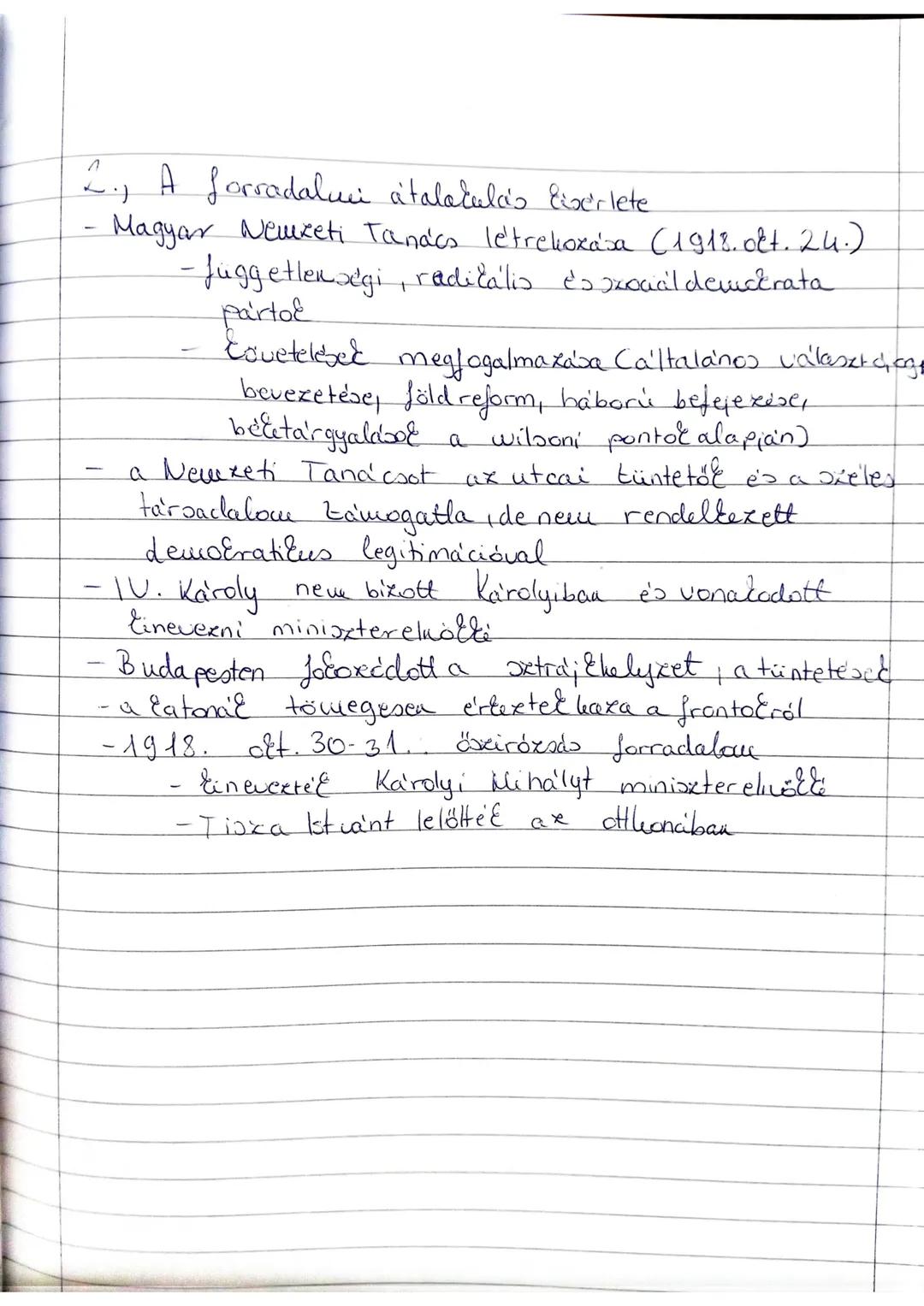 Az osztrák-magyar monarchia
é's a történelmi Magyarország
fejlődése
1) A Monarchia és a történelmi Mo. bomlása
- a határokon egyre nagyobb l